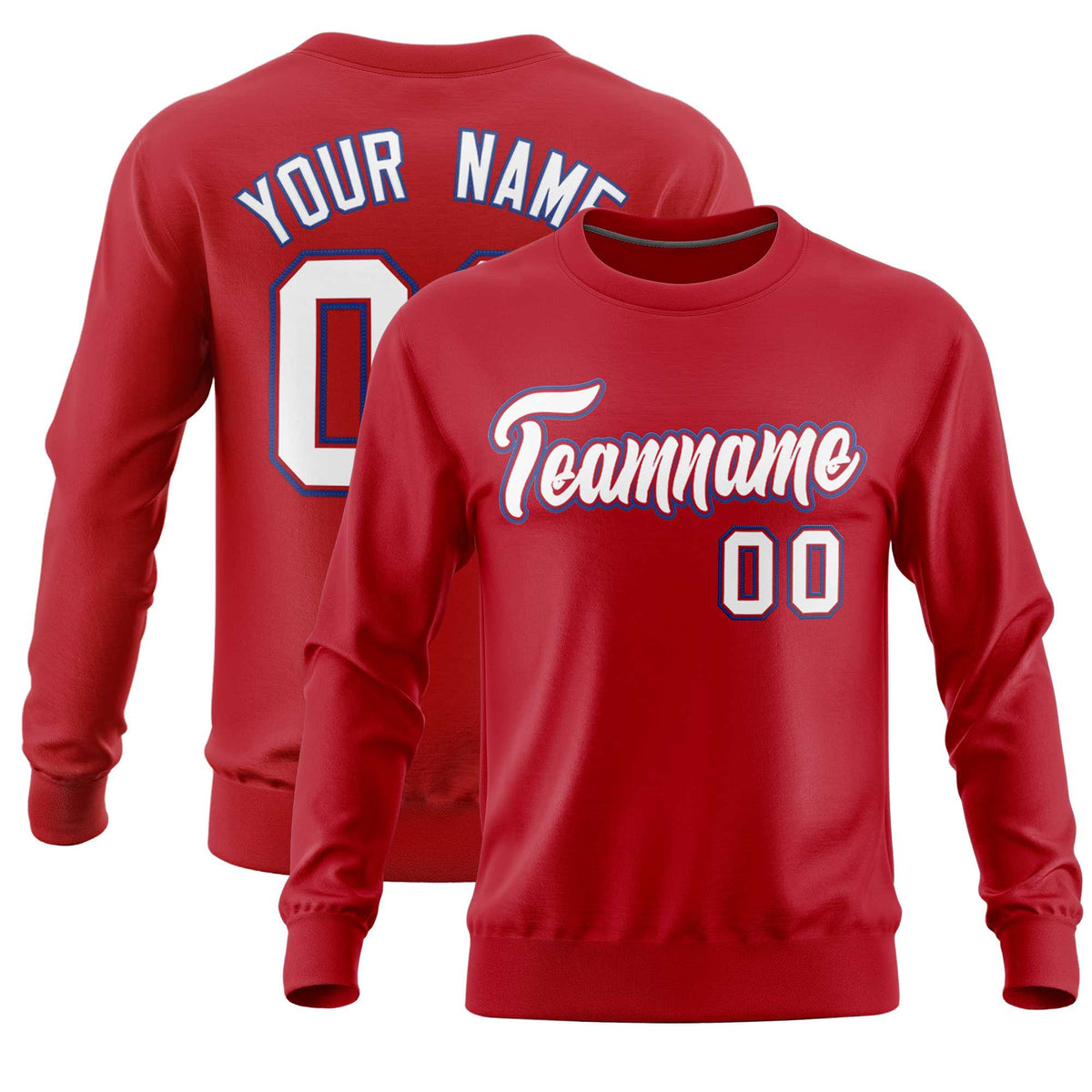 Custom Red Classic Style Personalized Uniform Pullover Hoodie| KXKSHOP