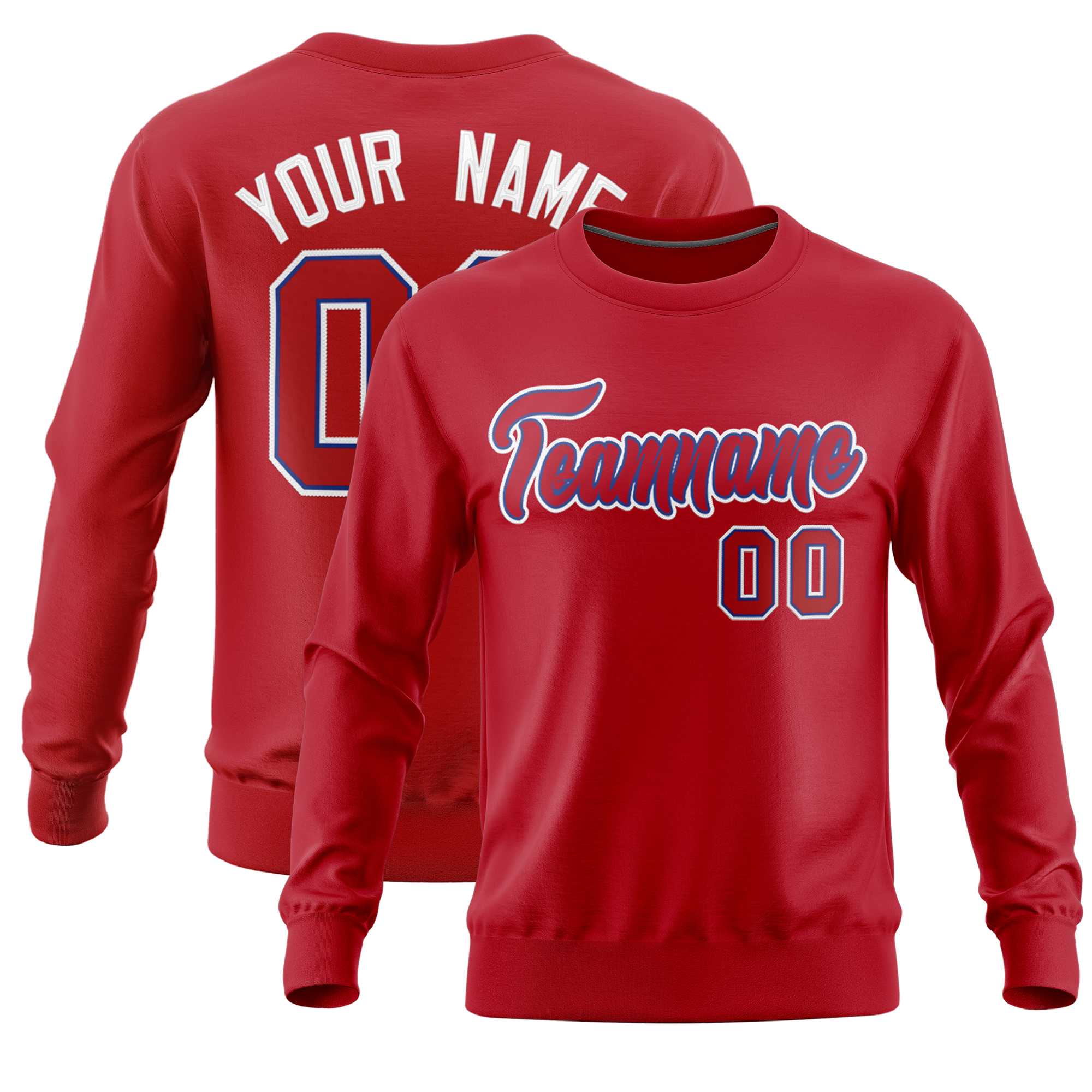Custom Red Classic Style Personalized Uniform Pullover Hoodie| KXKSHOP