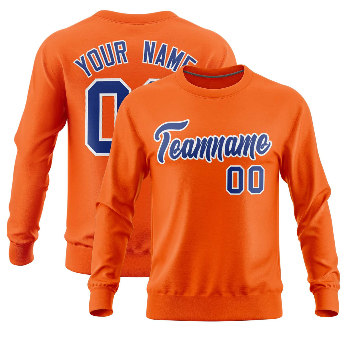 Custom Orange Classic Style Personalized Uniform Pullover Hoodie| KXKSHOP
