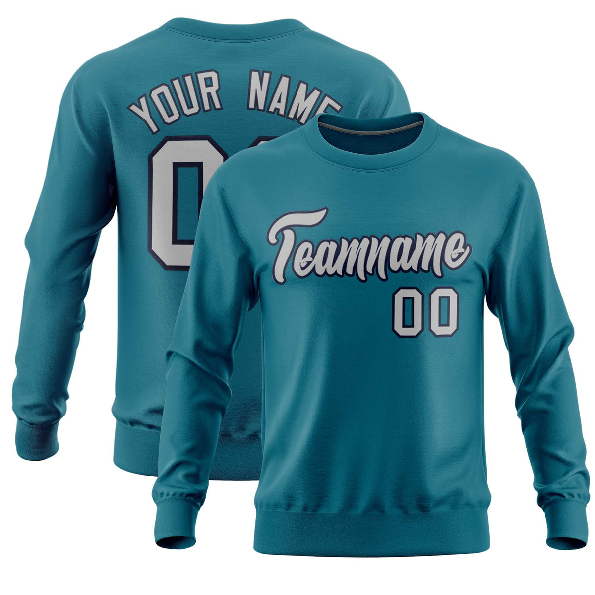 Custom Aqua Classic Style Personalized Uniform Pullover Hoodie| KXKSHOP