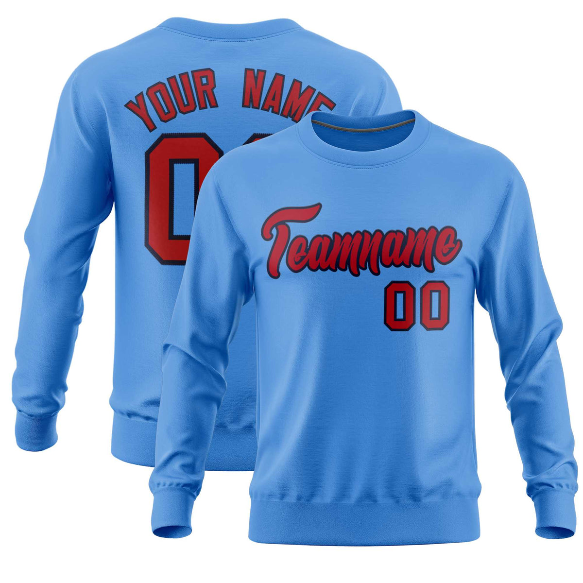 Custom Powder Blue Classic Style Personalized Uniform Pullover Hoodie| KXKSHOP