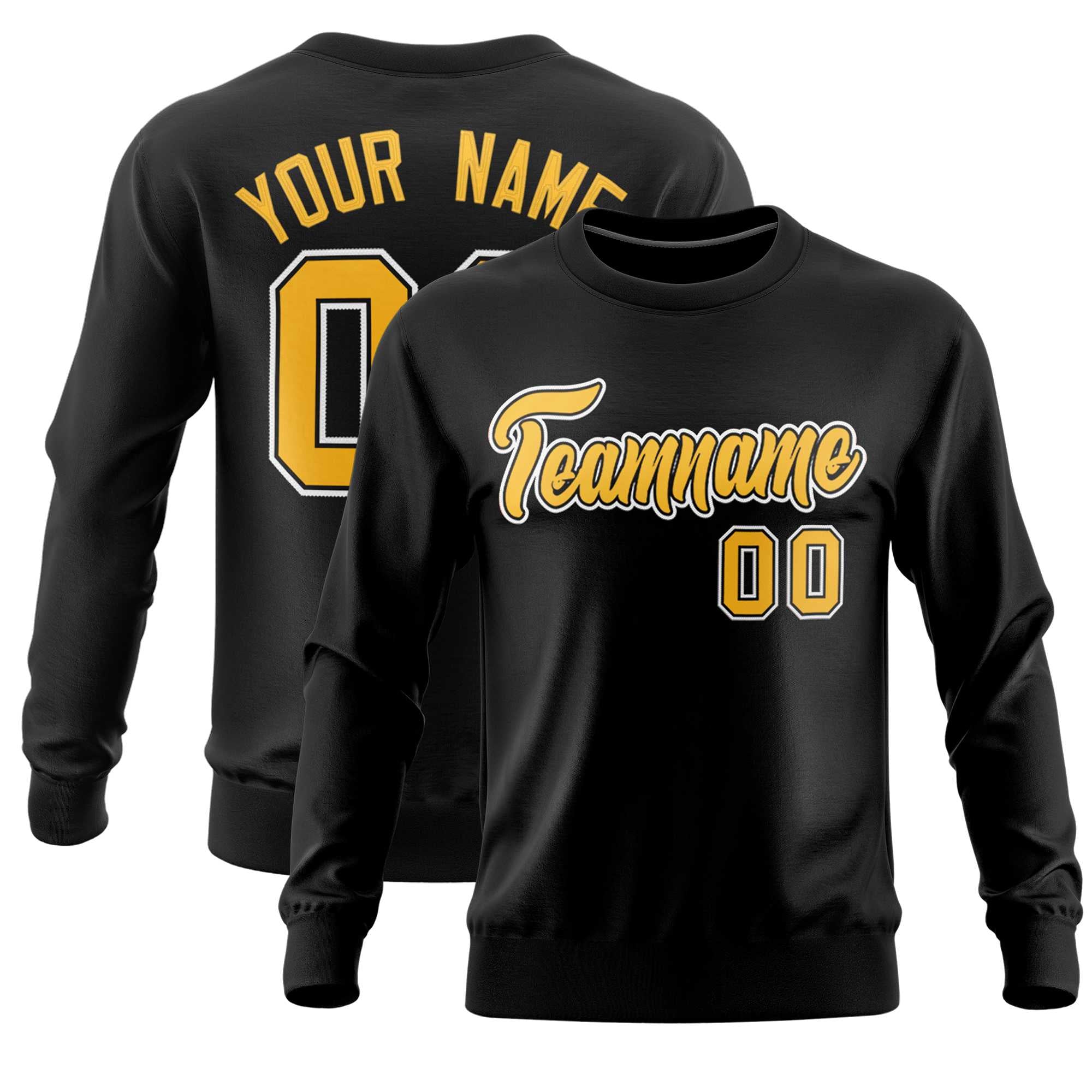 Custom Black Classic Style Personalized Uniform Pullover Hoodie| KXKSHOP
