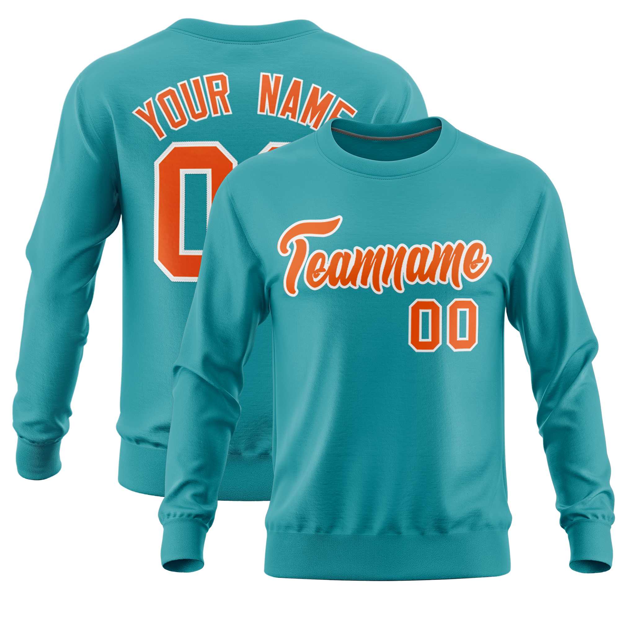 Custom Aqua Classic Style Personalized Uniform Pullover Hoodie| KXKSHOP