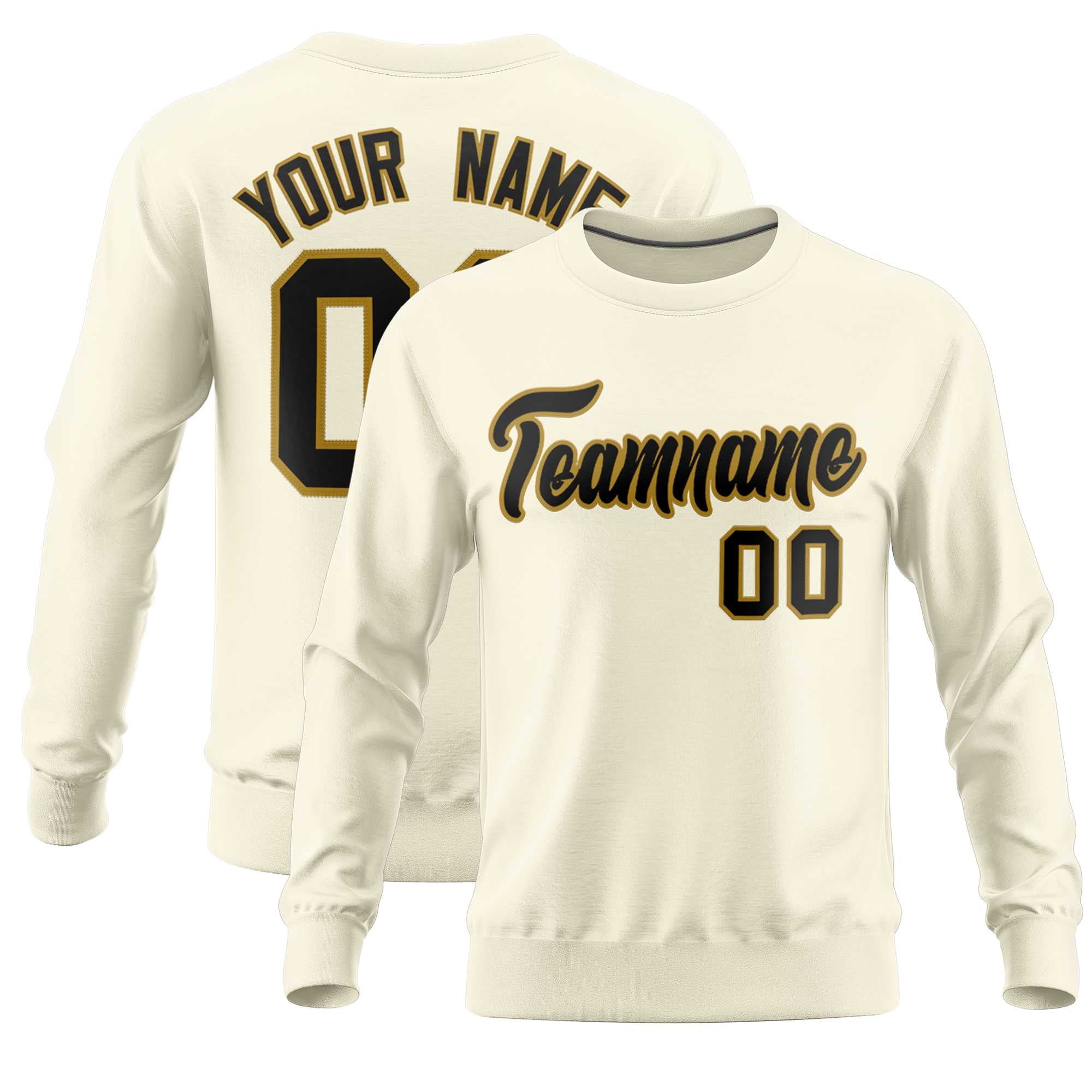 Custom Cream Classic Style Personalized Uniform Pullover Hoodie| KXKSHOP