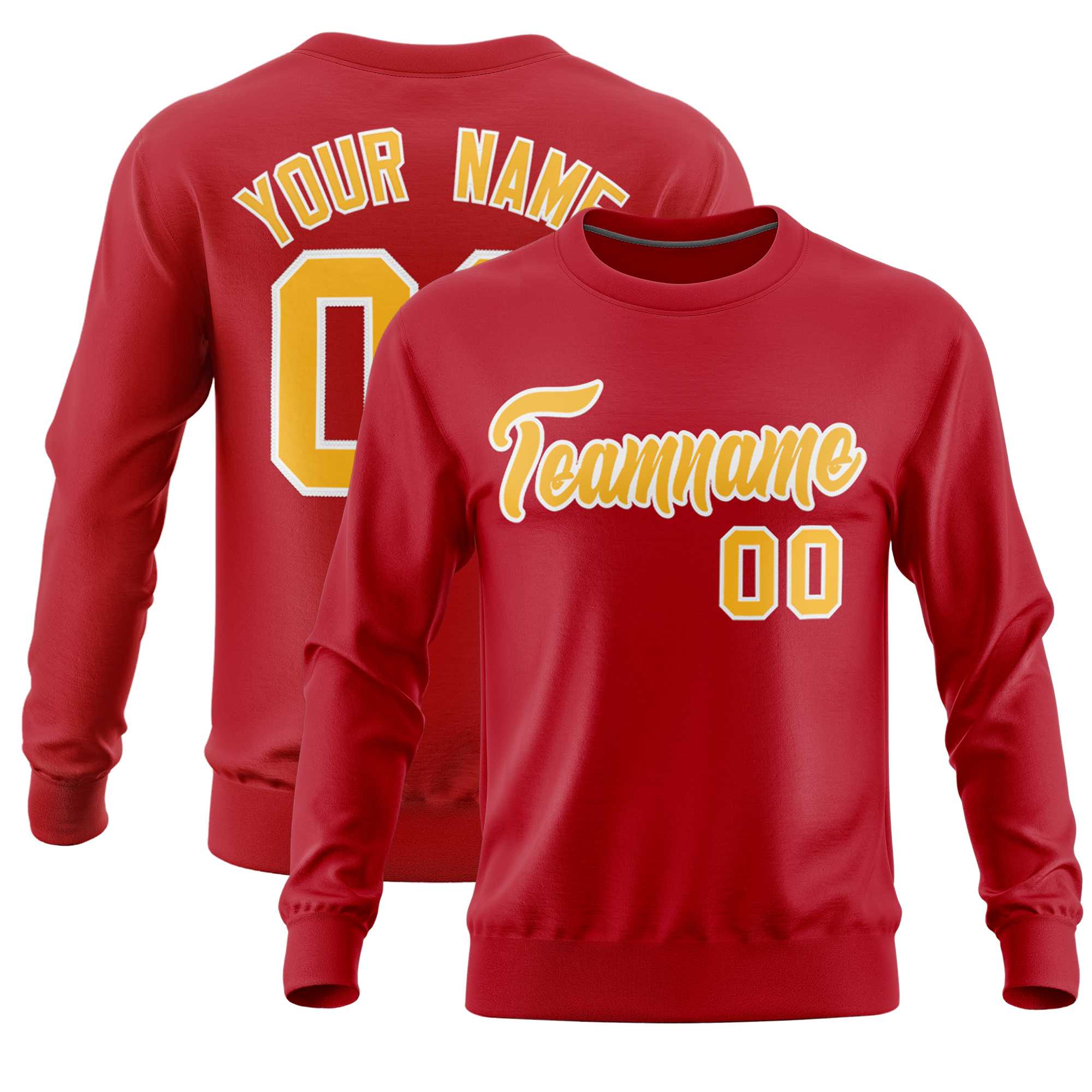 Custom Red Classic Style Personalized Uniform Pullover Hoodie| KXKSHOP