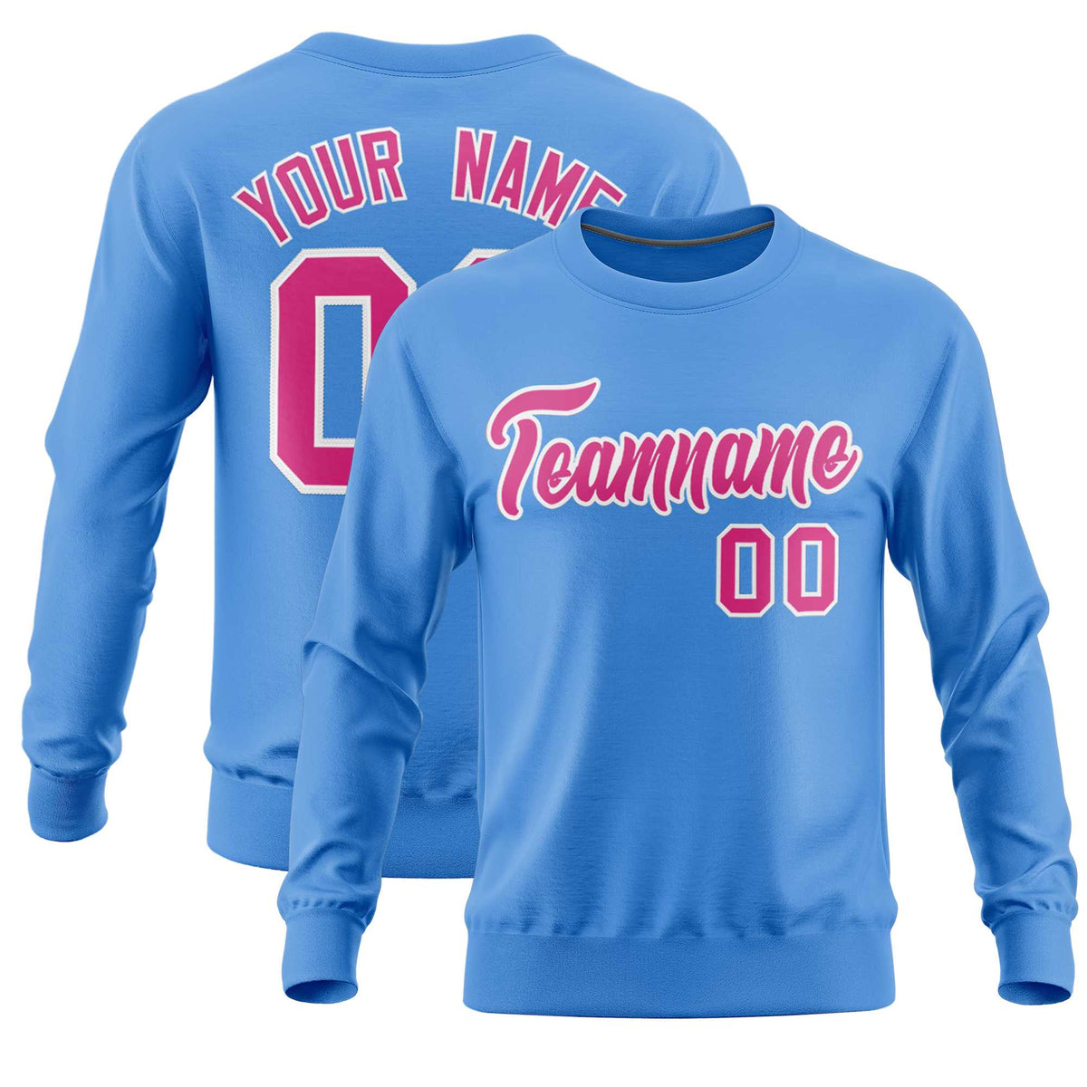 Custom Powder Blue Classic Style Personalized Uniform Pullover Hoodie| KXKSHOP