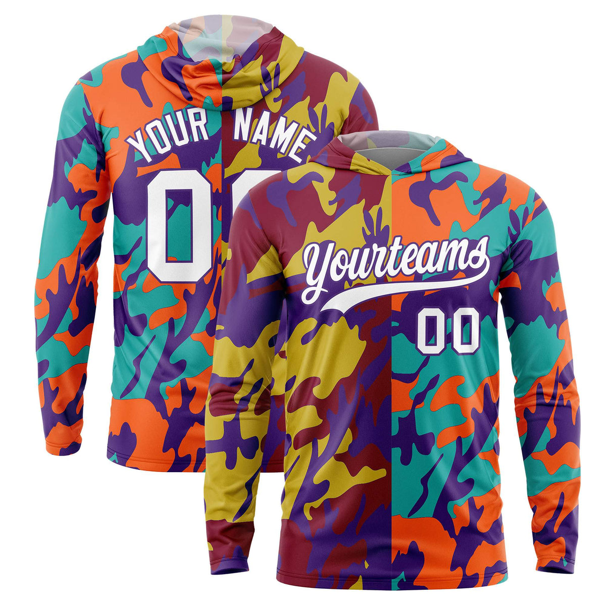 Custom Crimson Old Gold-Purple Personalized Camo Design Quick Dry Lightweight Hoodie| KXKSHOP