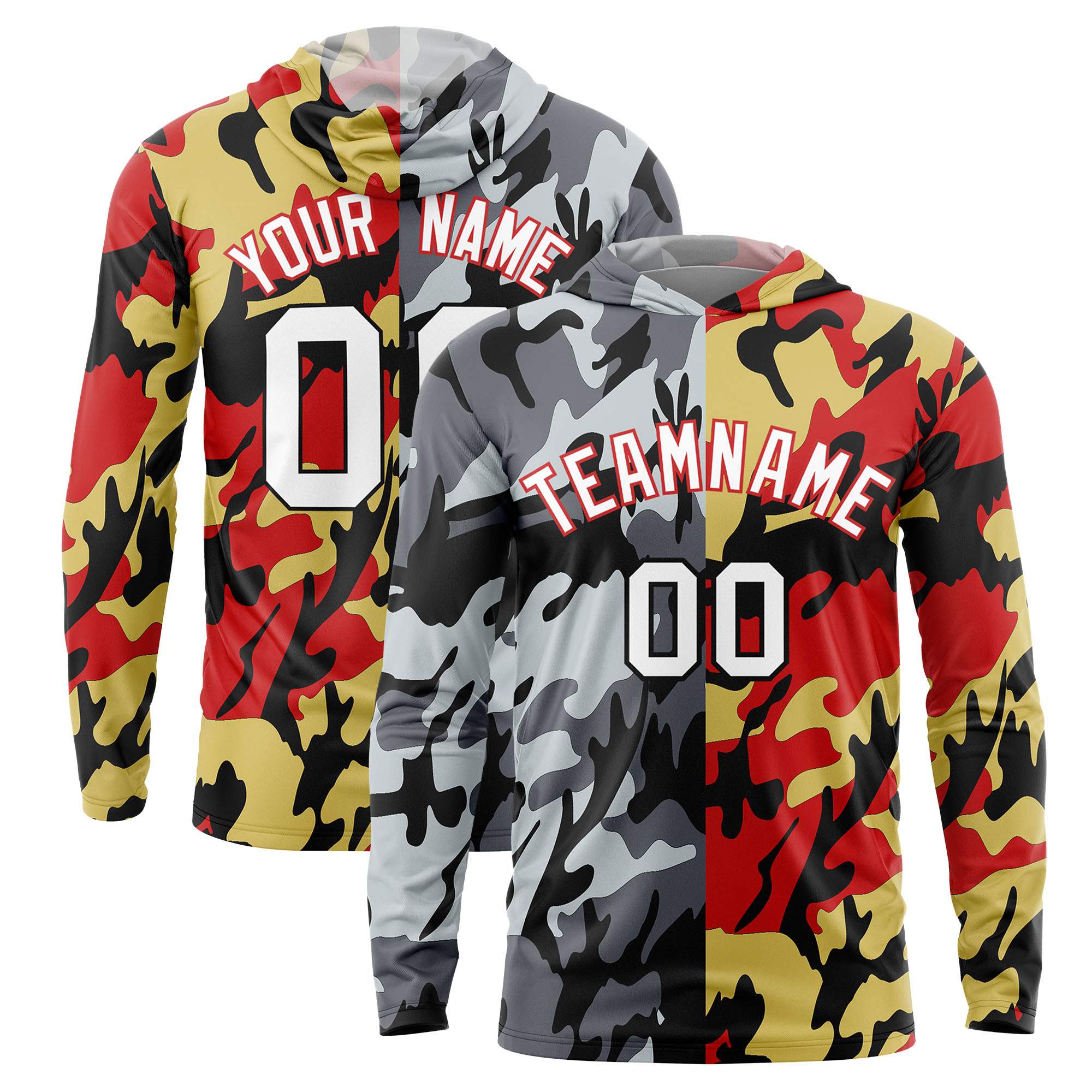 Custom Black Gray-Silver Personalized Camo Design Quick Dry Lightweight Hoodie| KXKSHOP