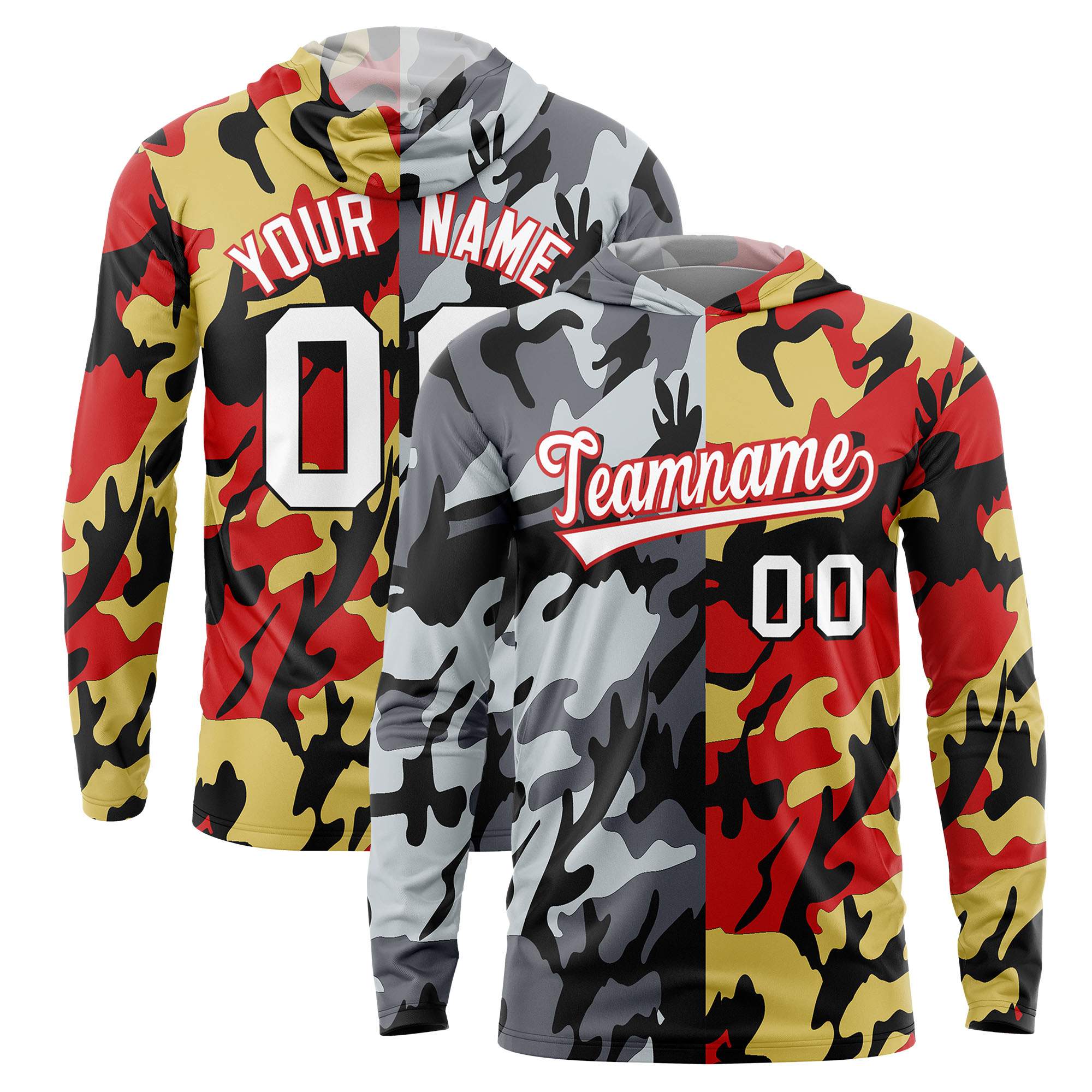 Custom Black Gray-Silver Personalized Camo Design Quick Dry Lightweight Hoodie| KXKSHOP