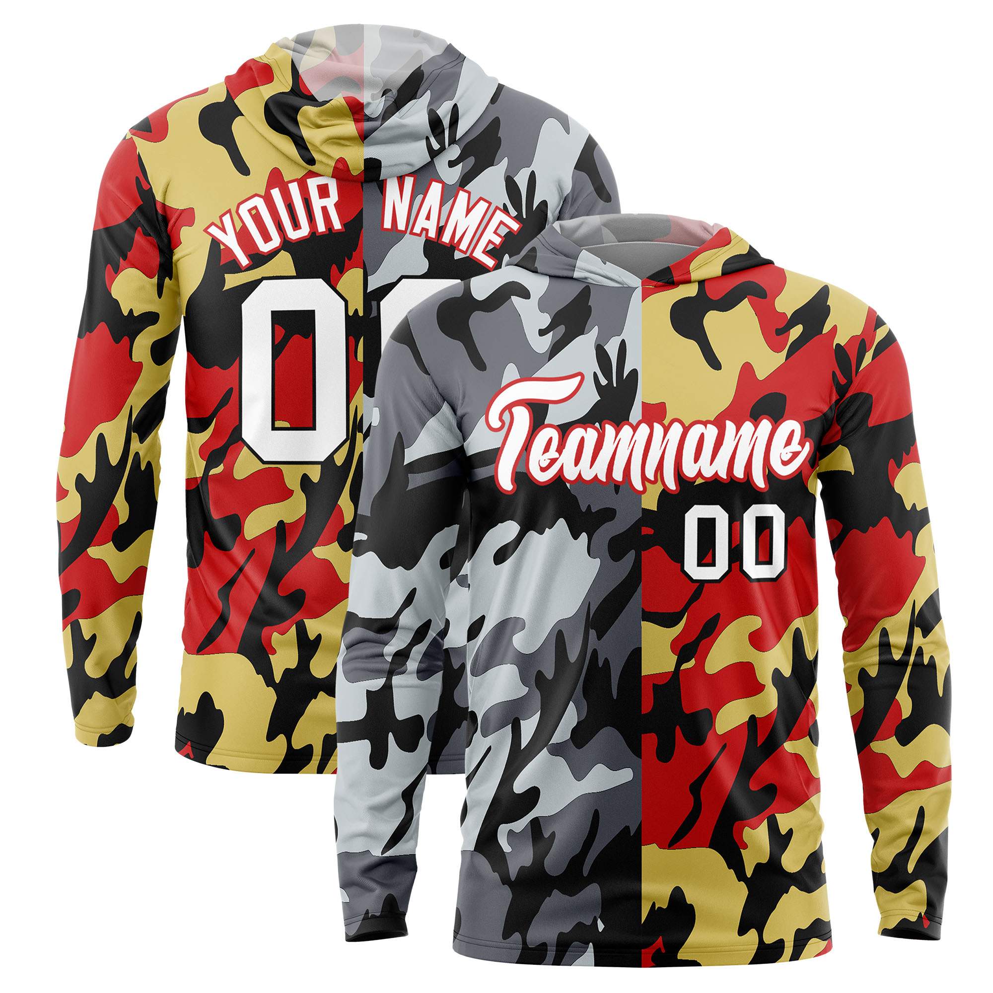 Custom Black Gray-Silver Personalized Camo Design Quick Dry Lightweight Hoodie| KXKSHOP