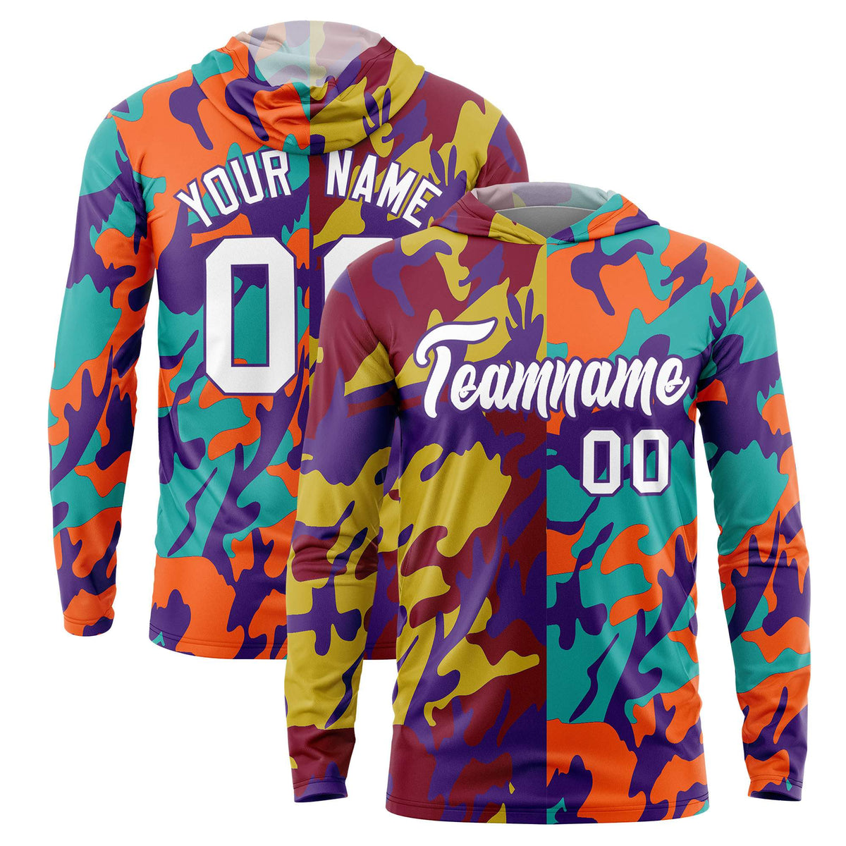 Custom Crimson Old Gold-Purple Personalized Camo Design Quick Dry Lightweight Hoodie| KXKSHOP