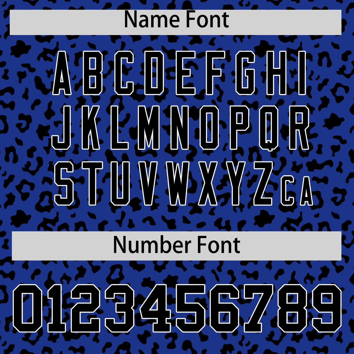 Custom Royal Black Varsity Full-Zip Letterman Leopard Print Hoodie Jacket