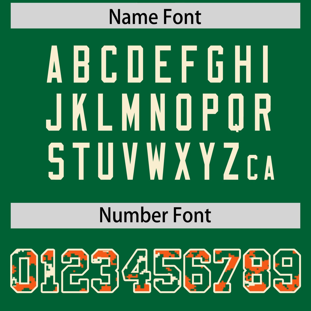 Custom Kelly Green Orange-Cream Raglan Sleeves Varsity Full-Snap Letterman Camo Jacket Hoodie| KXKSHOP