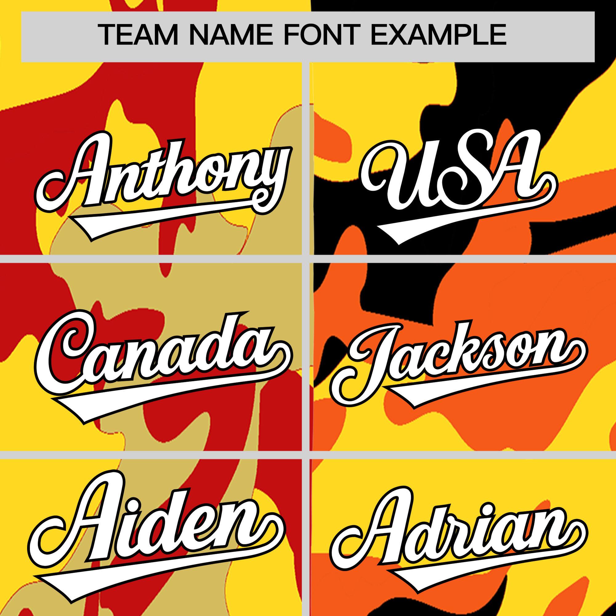 Custom Red Orange Full-Snap Varsity Two Tone Personalized Letterman Camo Jacket Hoodie| KXKSHOP