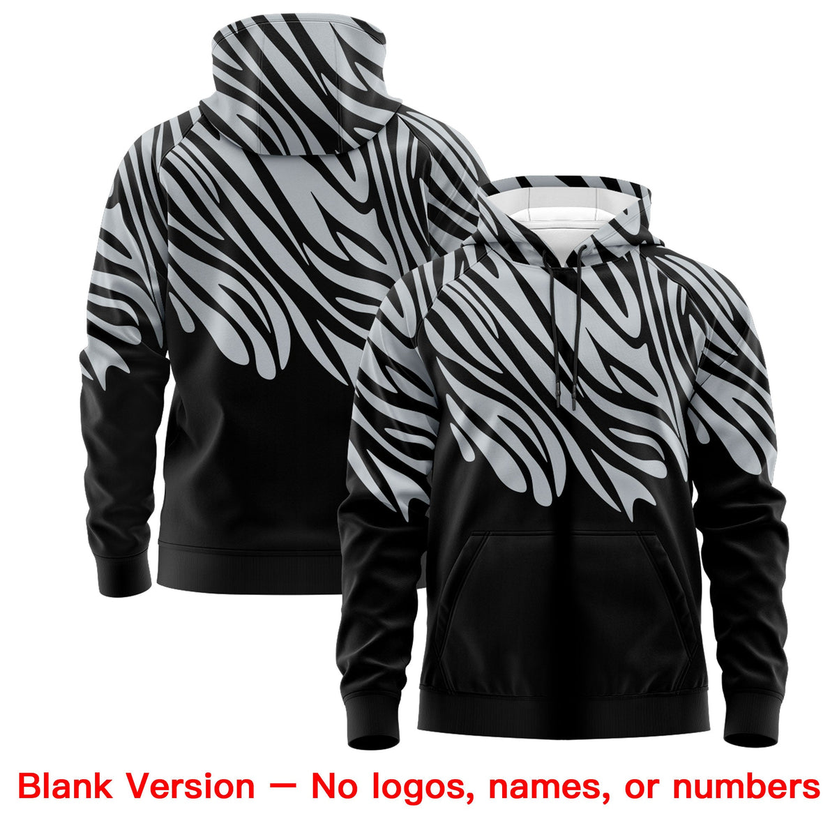Custom Silver Black White Leopard Print Pullover Sweatshirt Hoodie| KXKSHOP