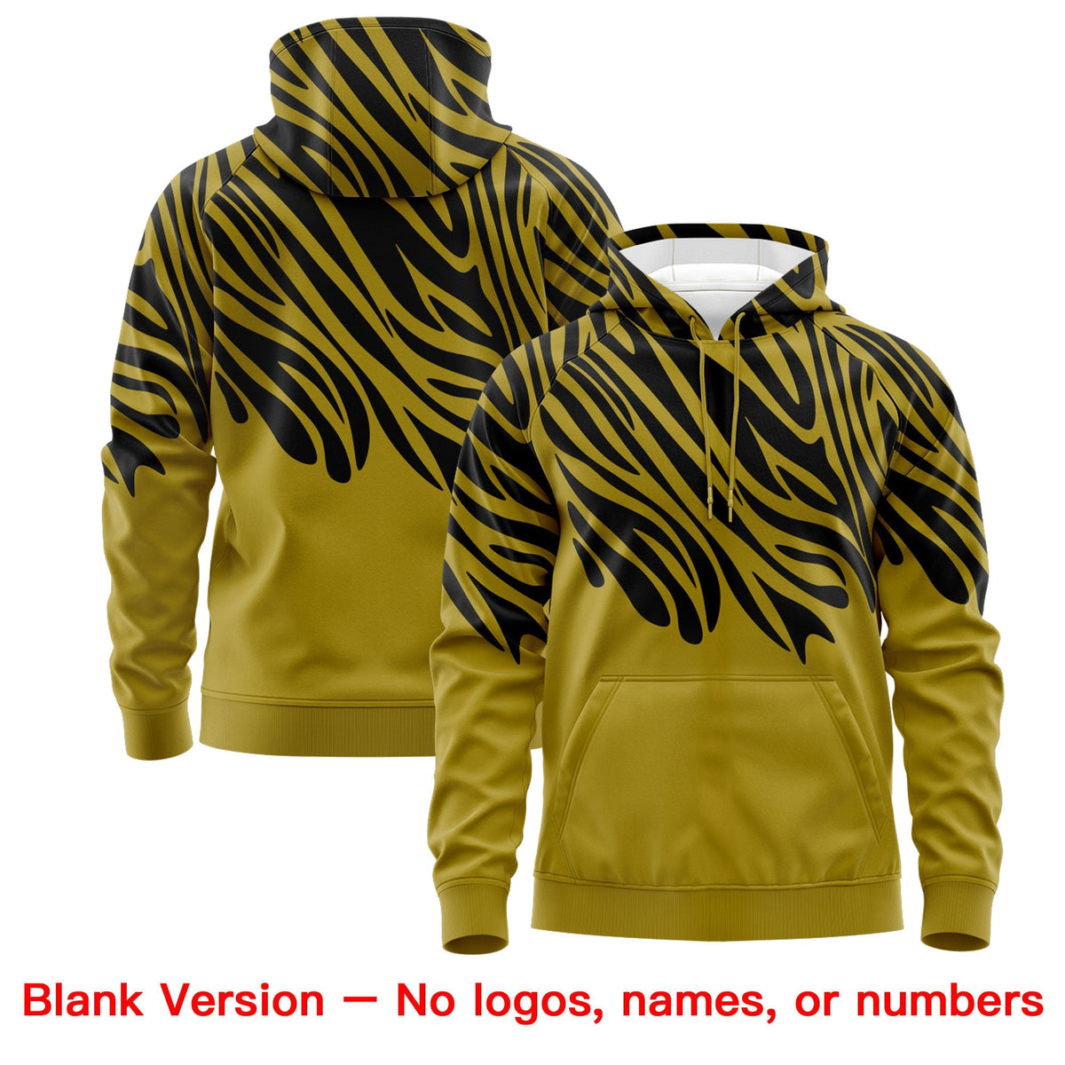 Custom Old Gold Black Leopard Print Pullover Sweatshirt Hoodie| KXKSHOP