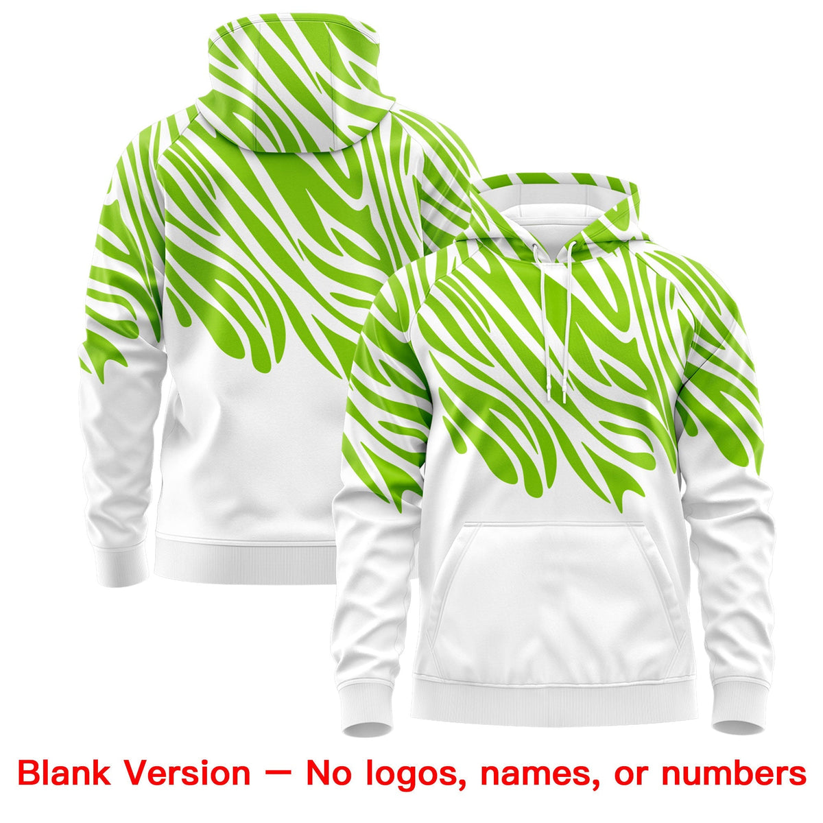 Custom Neon Green White Royal Blue Leopard Print Pullover Sweatshirt Hoodie| KXKSHOP