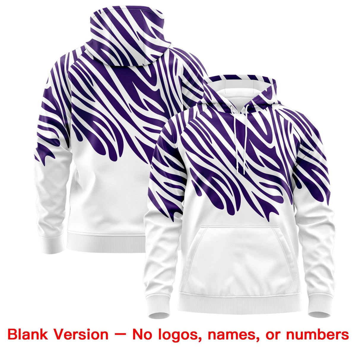 Custom Purple White Leopard Print Pullover Sweatshirt Hoodie| KXKSHOP