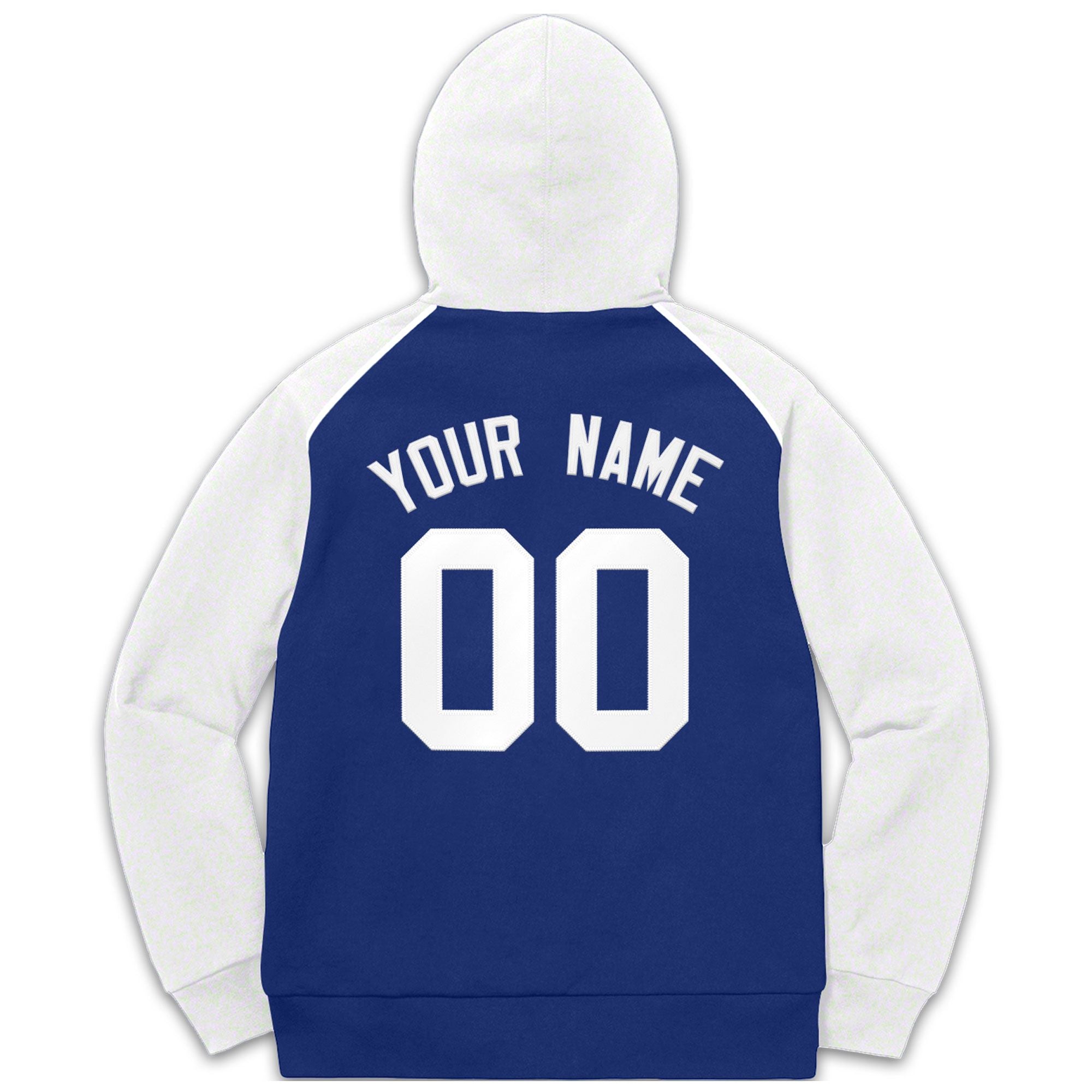Custom Stitched Sportwear Royal White Raglan Sleeves Pullover Hoodie| KXKSHOP