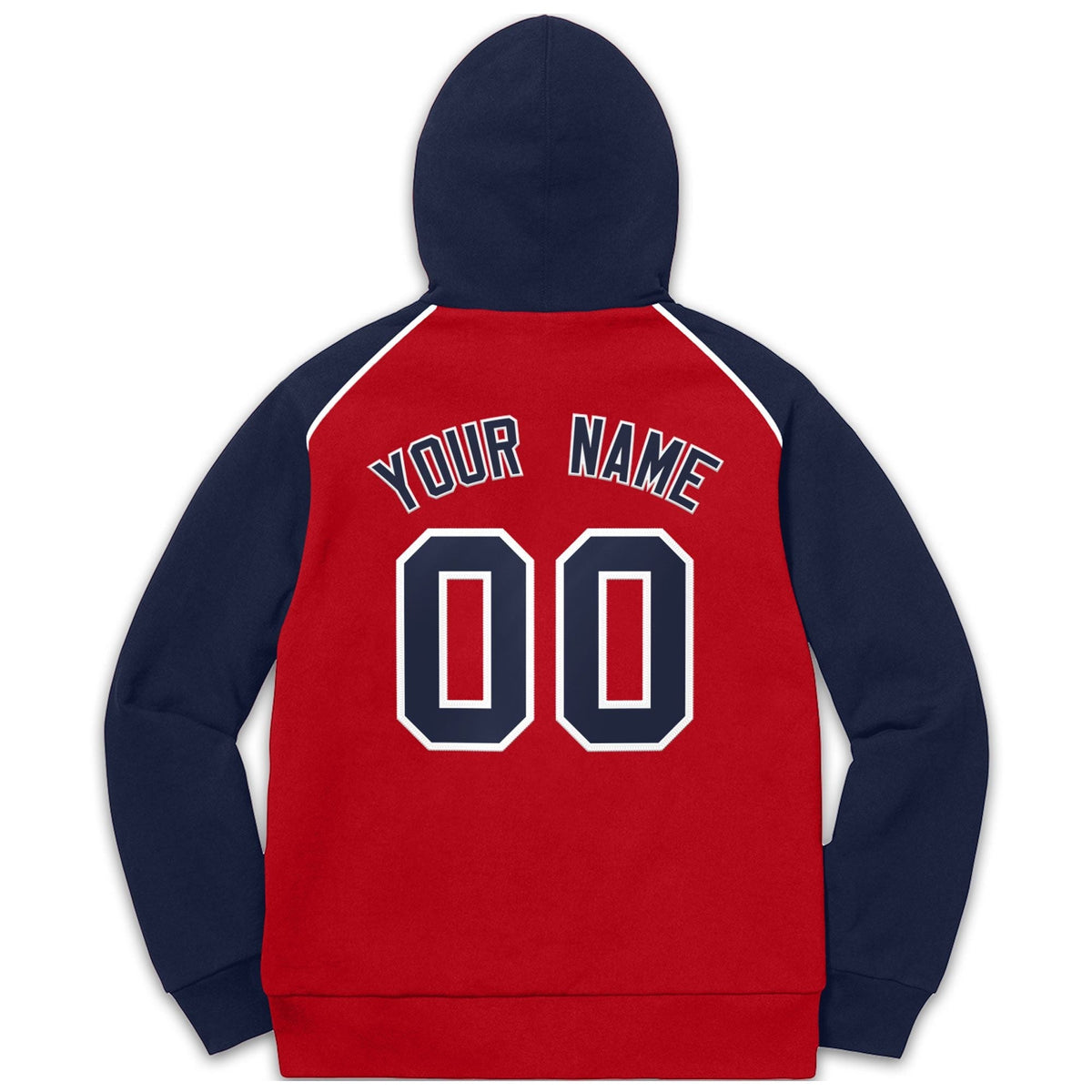 Custom Stitched Sportwear Red Navy-White Raglan Sleeves Pullover Hoodie| KXKSHOP