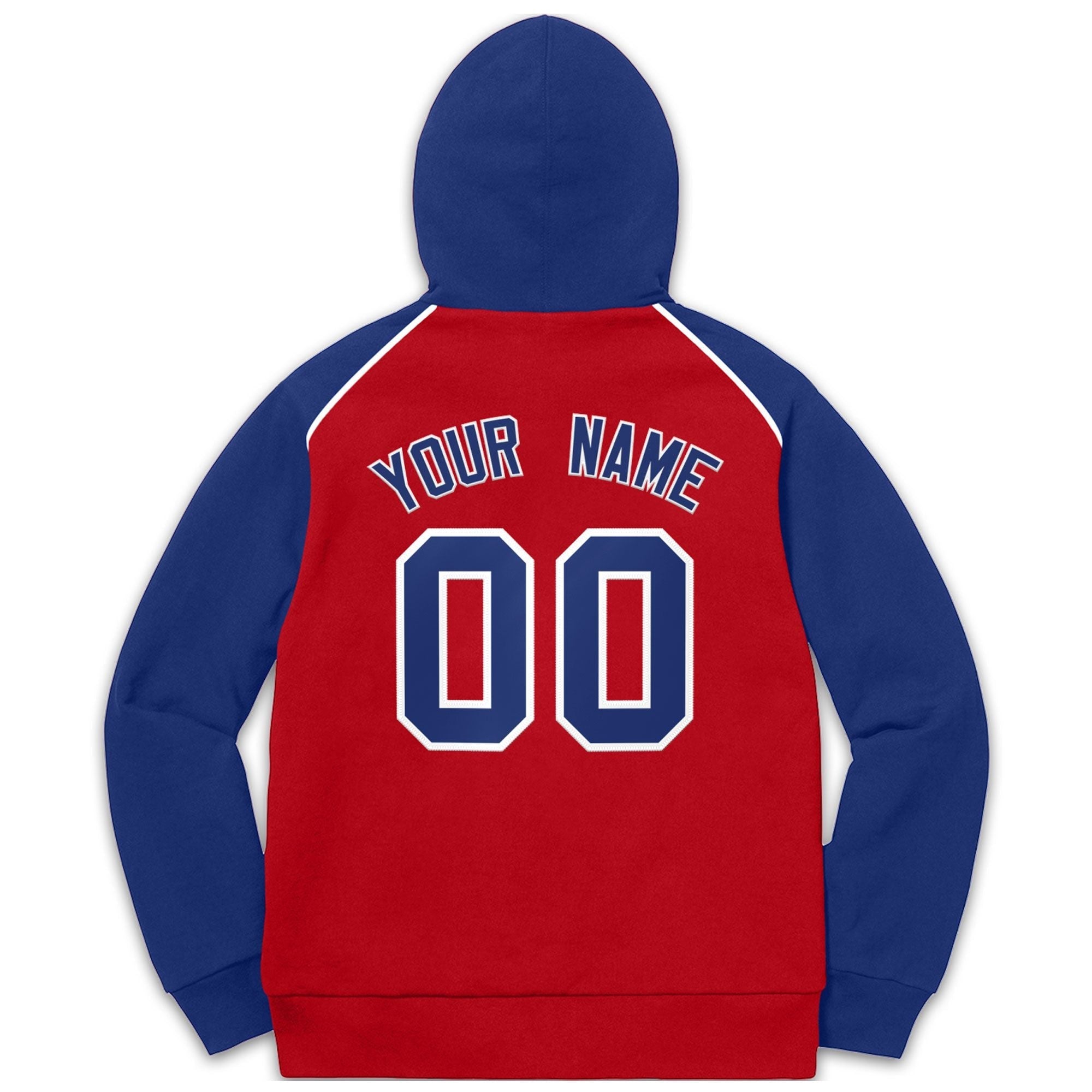 Custom Stitched Sportwear Red Royal-White Raglan Sleeves Pullover Hoodie| KXKSHOP