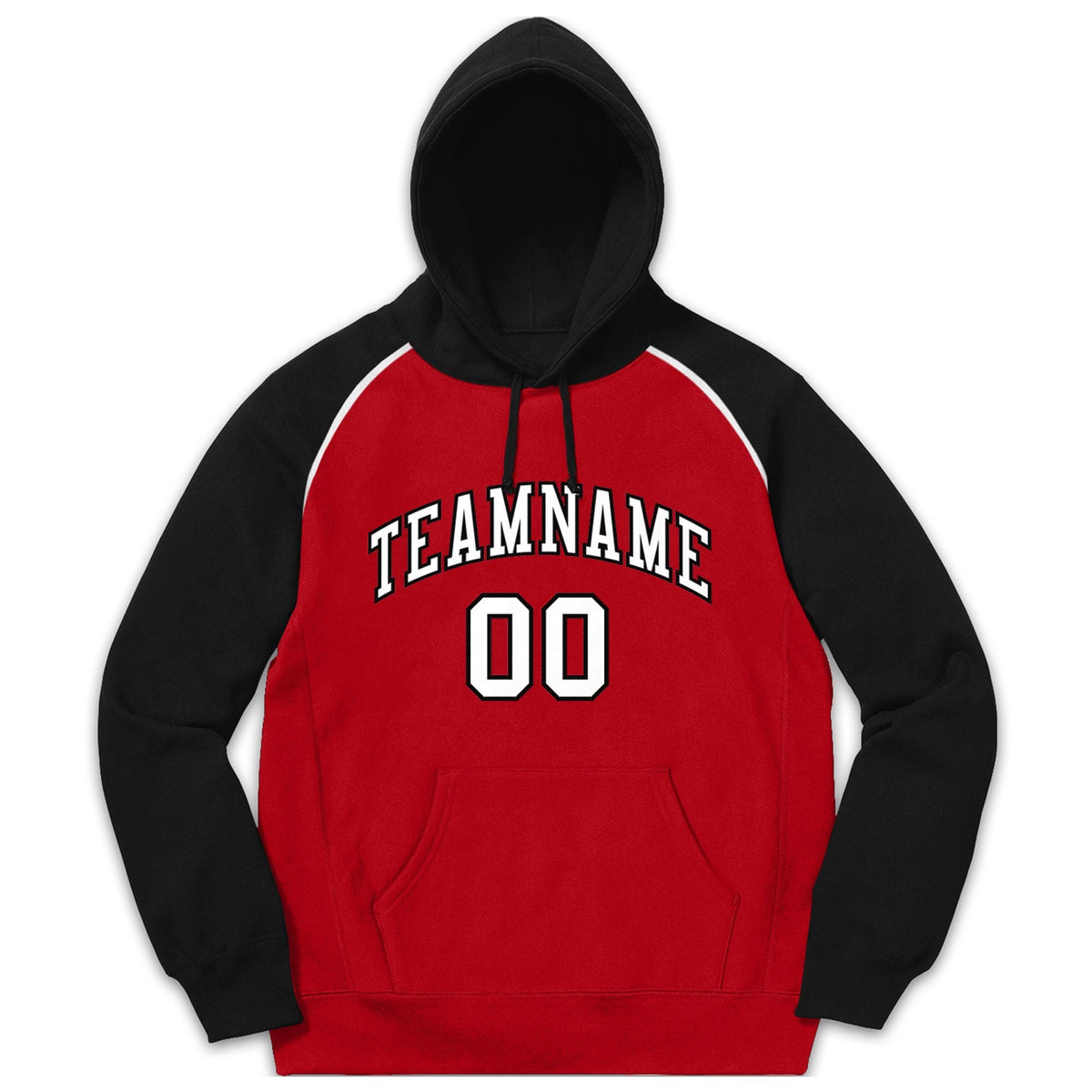 Custom Stitched Sportwear Red White-Black Raglan Sleeves Pullover Hoodie| KXKSHOP