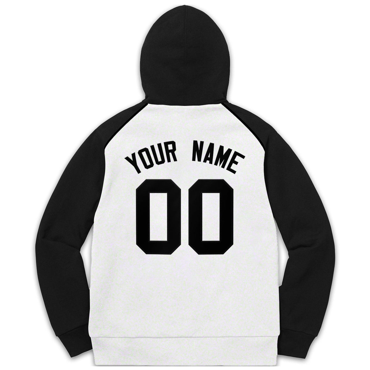 Custom Stitched Sportwear White Black Raglan Sleeves Pullover Hoodie| KXKSHOP