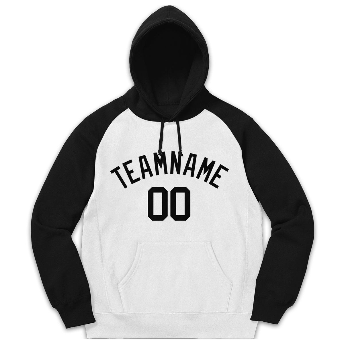 Custom Stitched Sportwear White Black Raglan Sleeves Pullover Hoodie| KXKSHOP