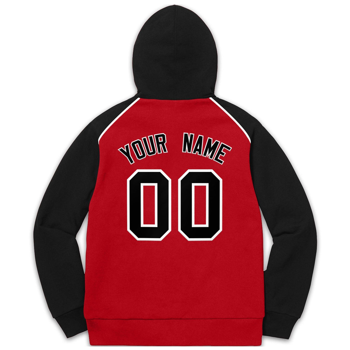 Custom Stitched Sportwear Red Black-White Raglan Sleeves Pullover Hoodie| KXKSHOP
