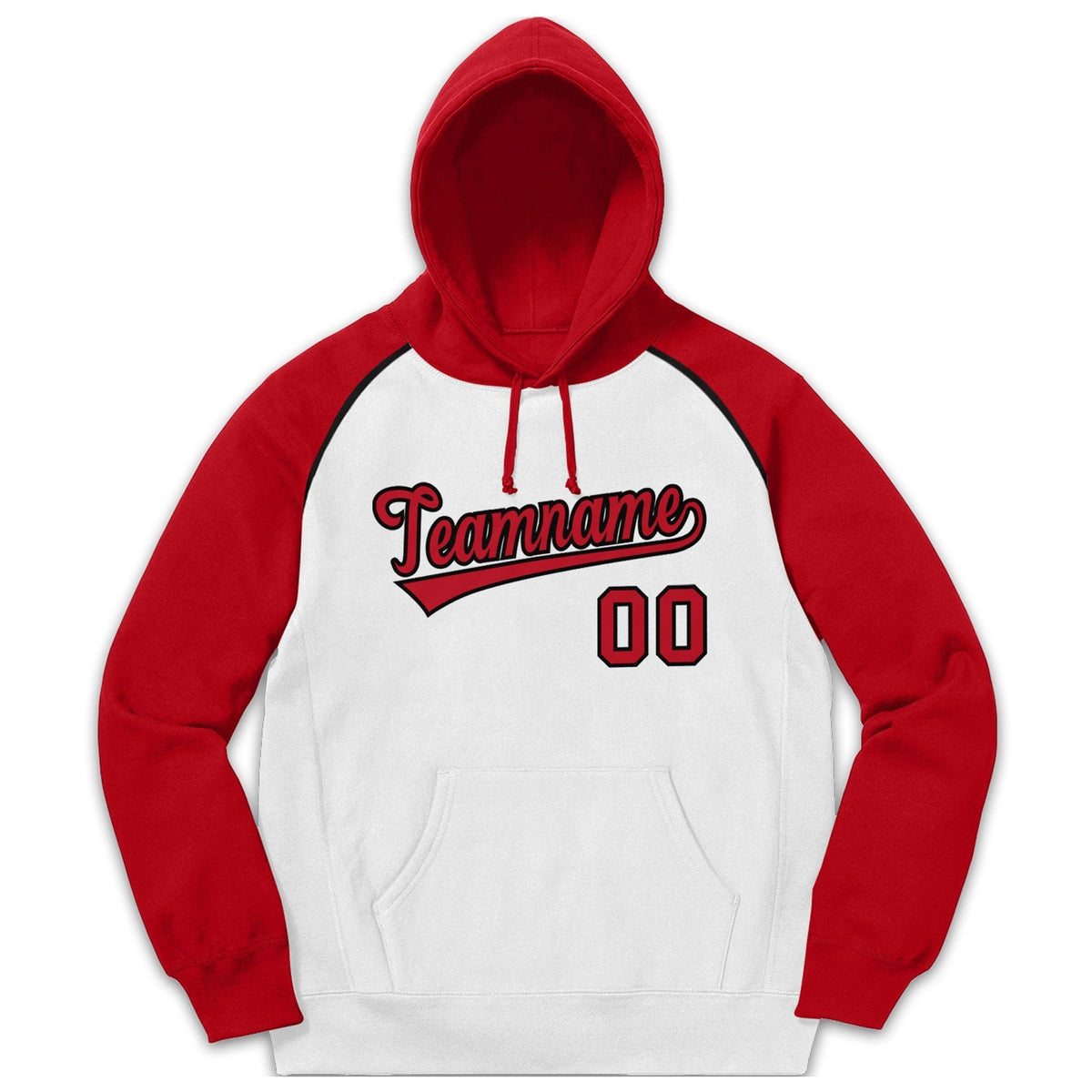 Custom Stitched Sportwear White Red-Black Raglan Sleeves Pullover Hoodie| KXKSHOP