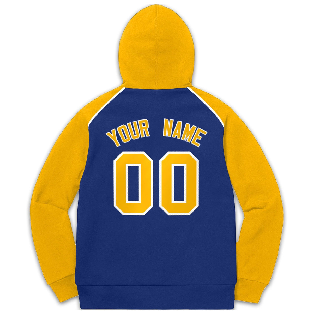 Custom Stitched Sportwear Royal Gold-White Raglan Sleeves Pullover Hoodie| KXKSHOP