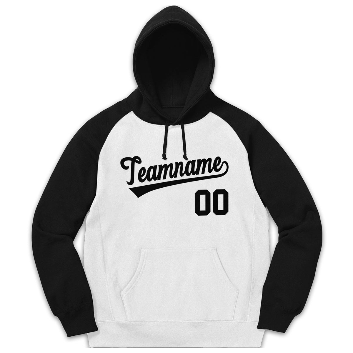 Custom Stitched Sportwear White Black Raglan Sleeves Pullover Hoodie| KXKSHOP