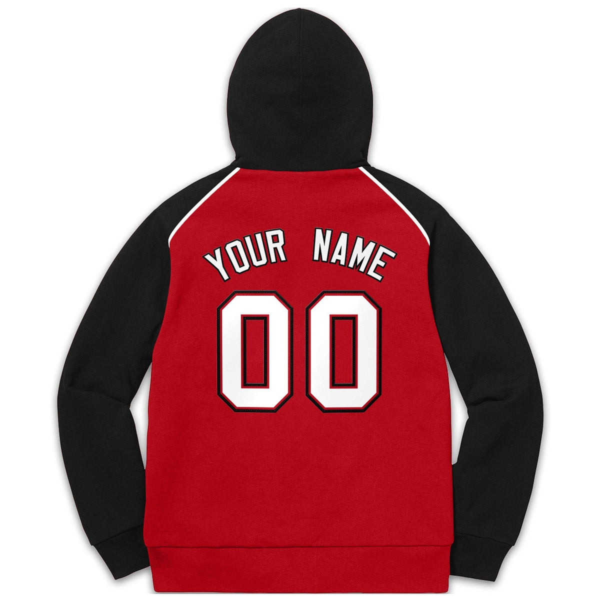 Custom Stitched Sportwear Red White-Black Raglan Sleeves Pullover Hoodie| KXKSHOP
