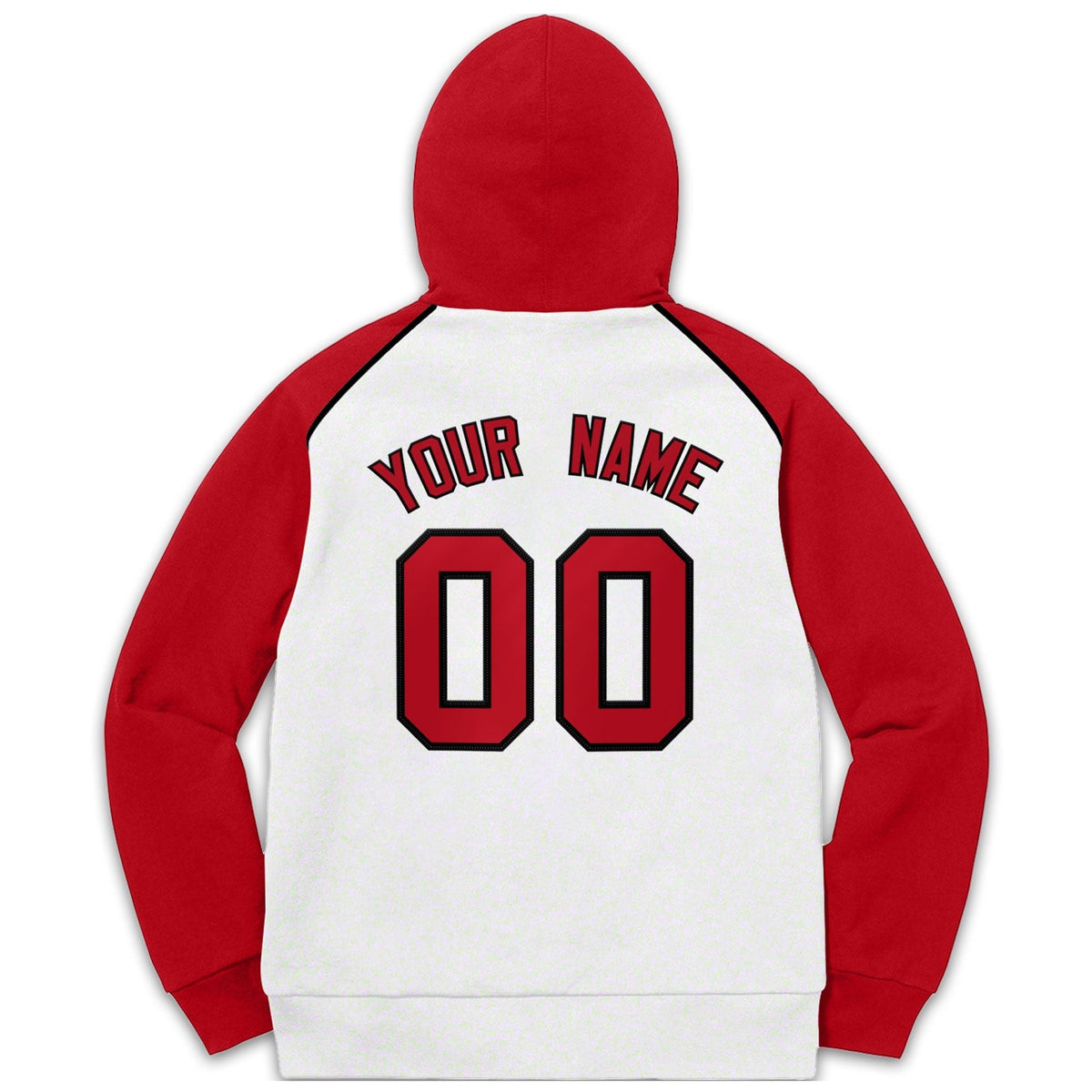 Custom Stitched Sportwear White Red-Black Raglan Sleeves Pullover Hoodie| KXKSHOP
