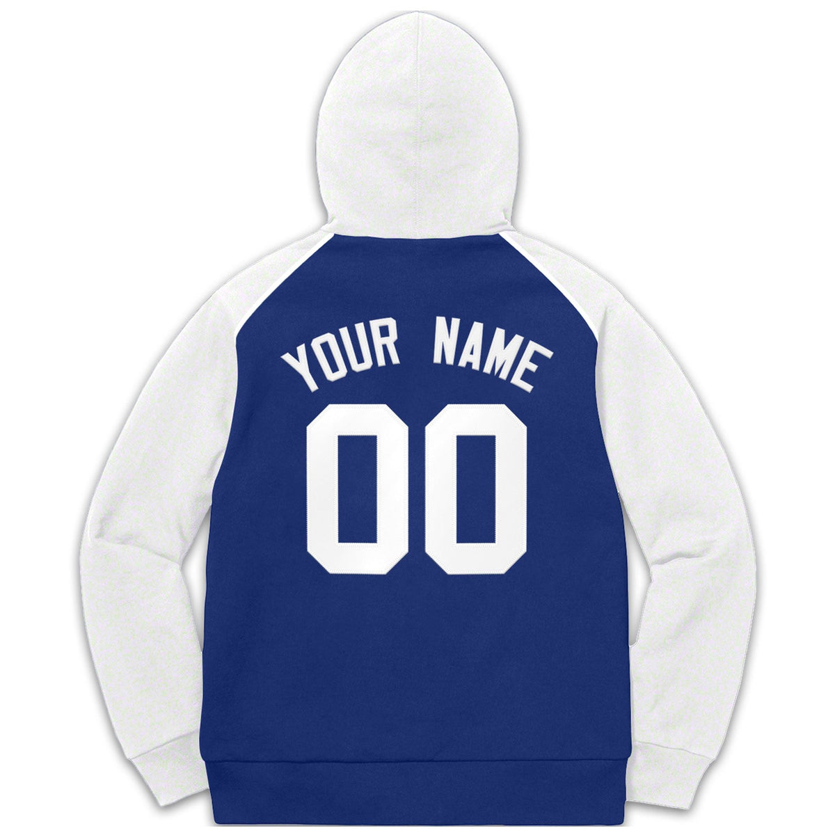 Custom Stitched Sportwear Royal White Raglan Sleeves Pullover Hoodie| KXKSHOP