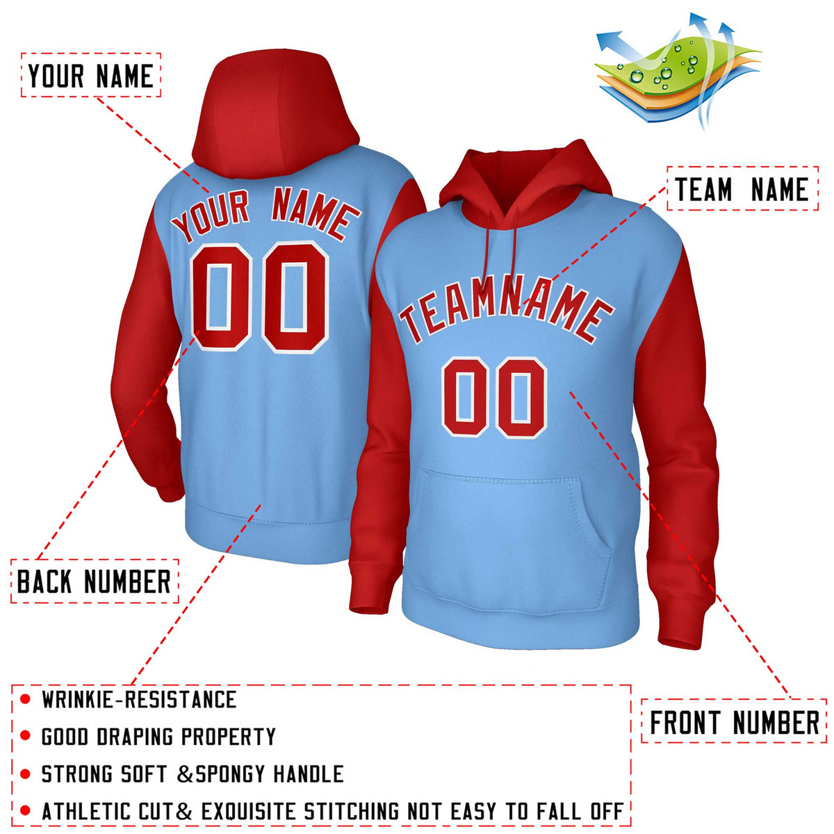 Custom Personalized Pullover Hoodies with Raglan Sleeves for Men and Youth| KXKSHOP