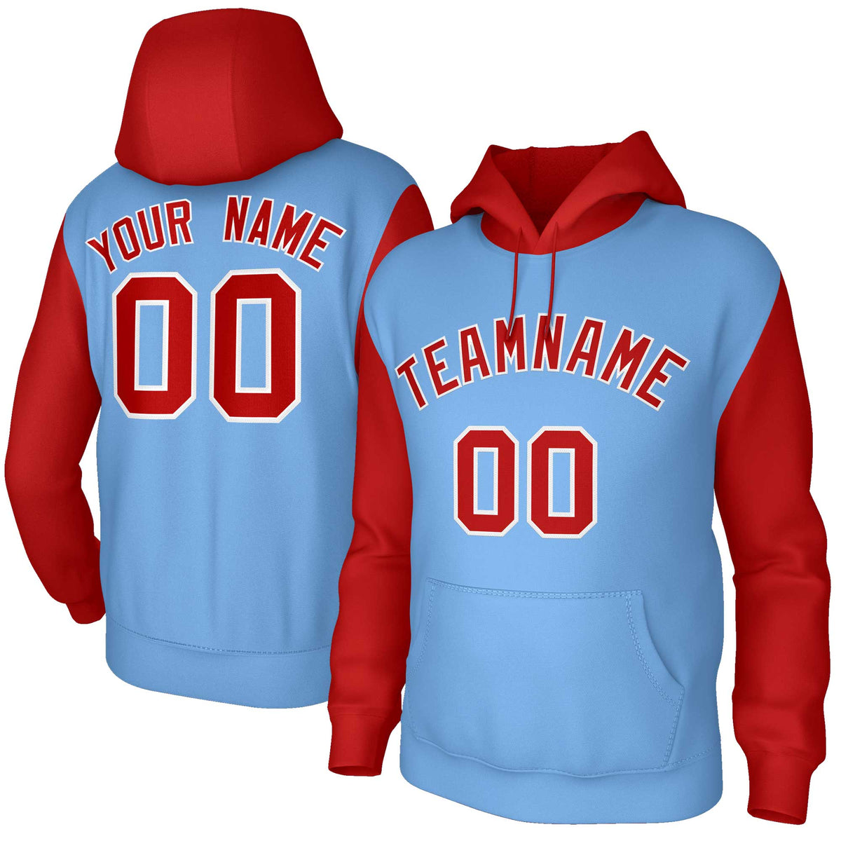 Custom Personalized Pullover Hoodies with Raglan Sleeves for Men and Youth| KXKSHOP