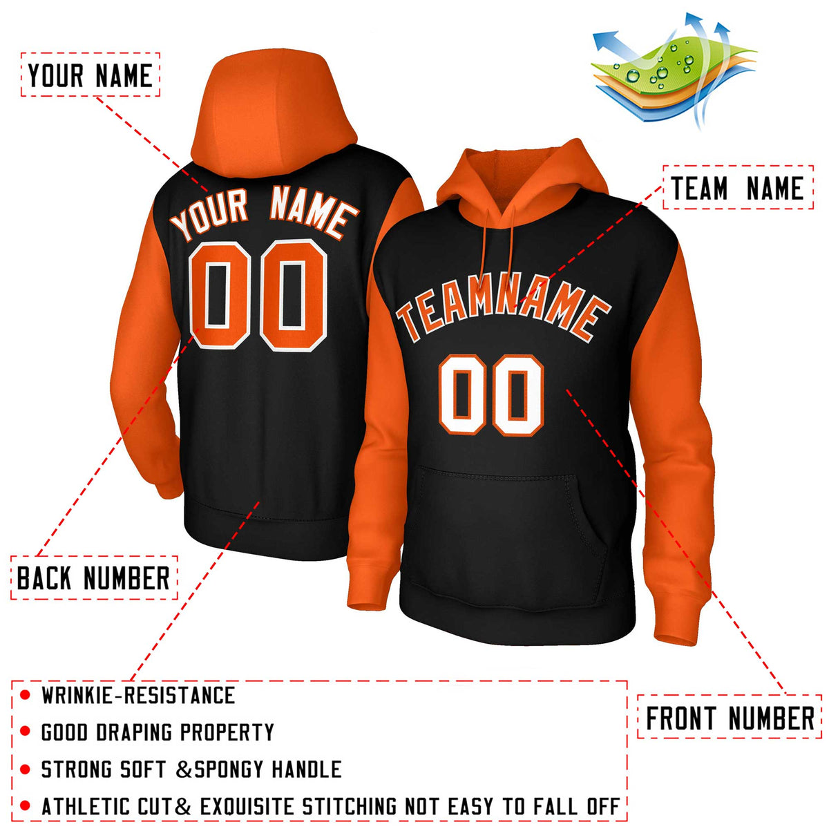 Custom Personalized Sweatshirt Pullover Hoodies with Raglan Sleeves| KXKSHOP