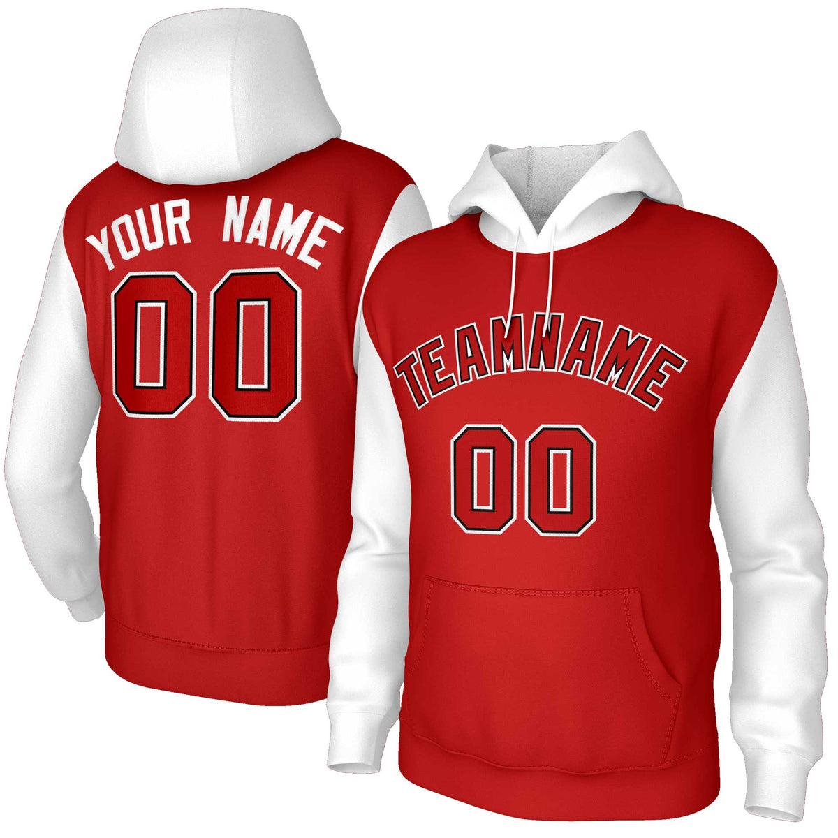 Custom Personalized Pullover Stitched Hoodies with Raglan Sleeves| KXKSHOP