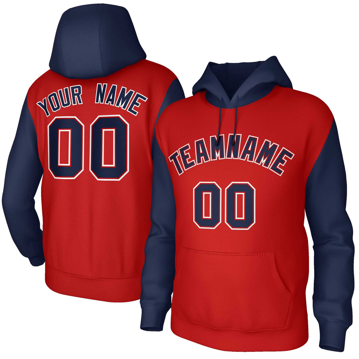 Custom Personalized Pullover Stitched Hoodies with Raglan Sleeves| KXKSHOP