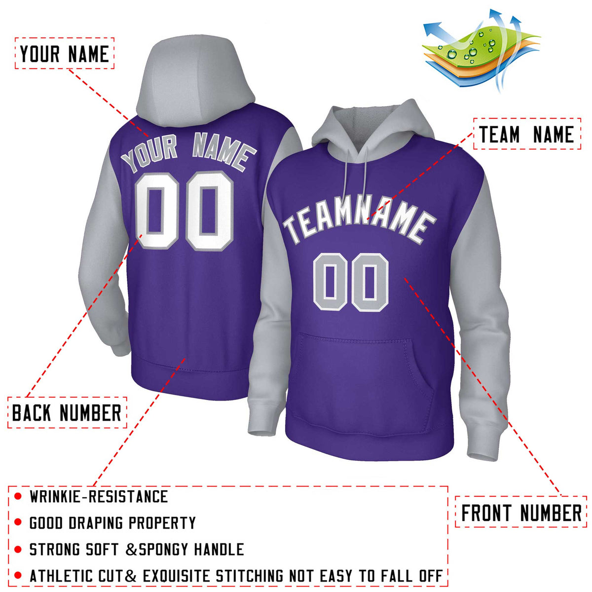 Custom Personalized Sweatshirt Pullover Hoodies with Raglan Sleeves| KXKSHOP