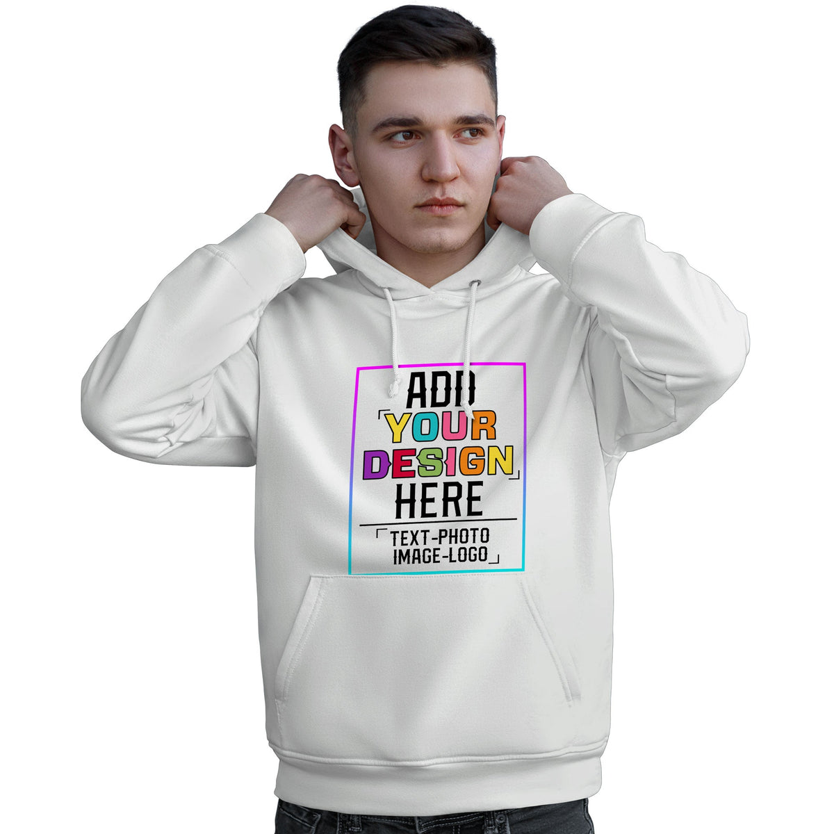 Custom White Personalized Rainbow Color Font Team Pullover Sweatshirt Hoodie| KXKSHOP