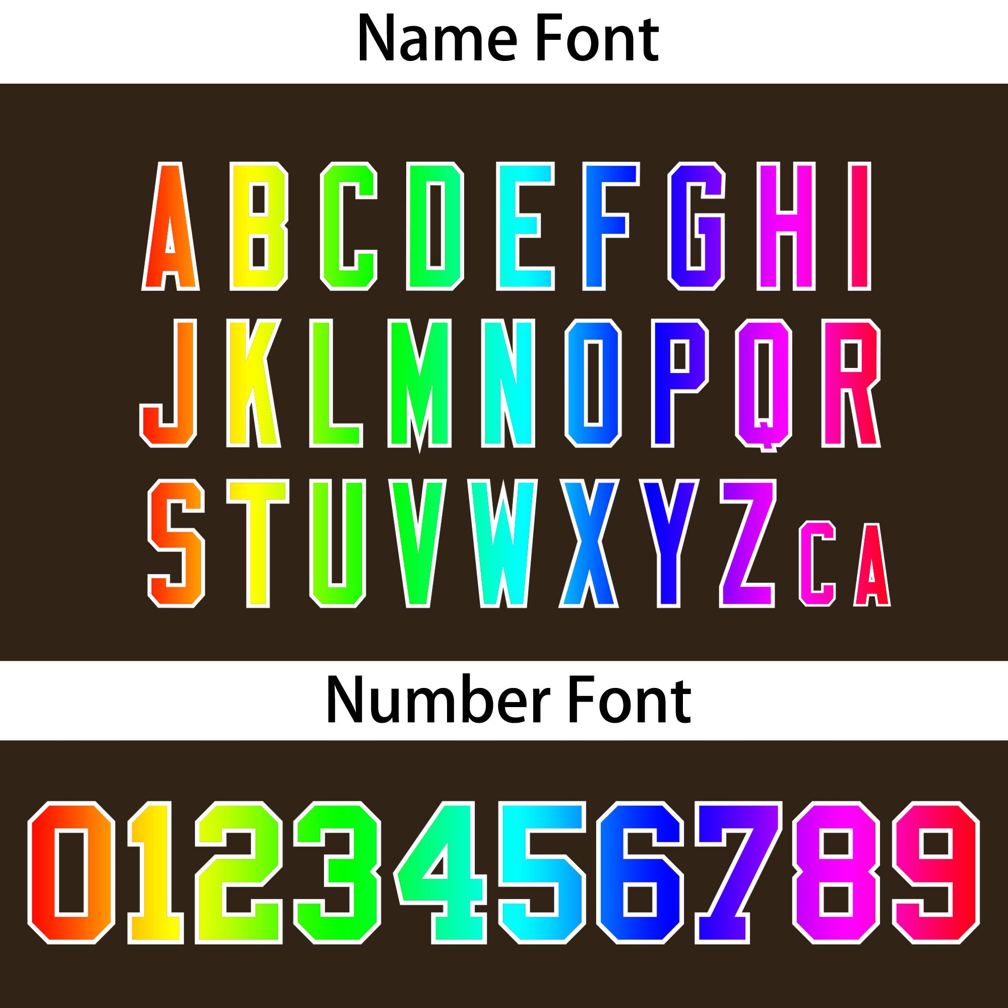 Custom Brown Personalized Rainbow Color Font Team Pullover Sweatshirt Hoodie| KXKSHOP