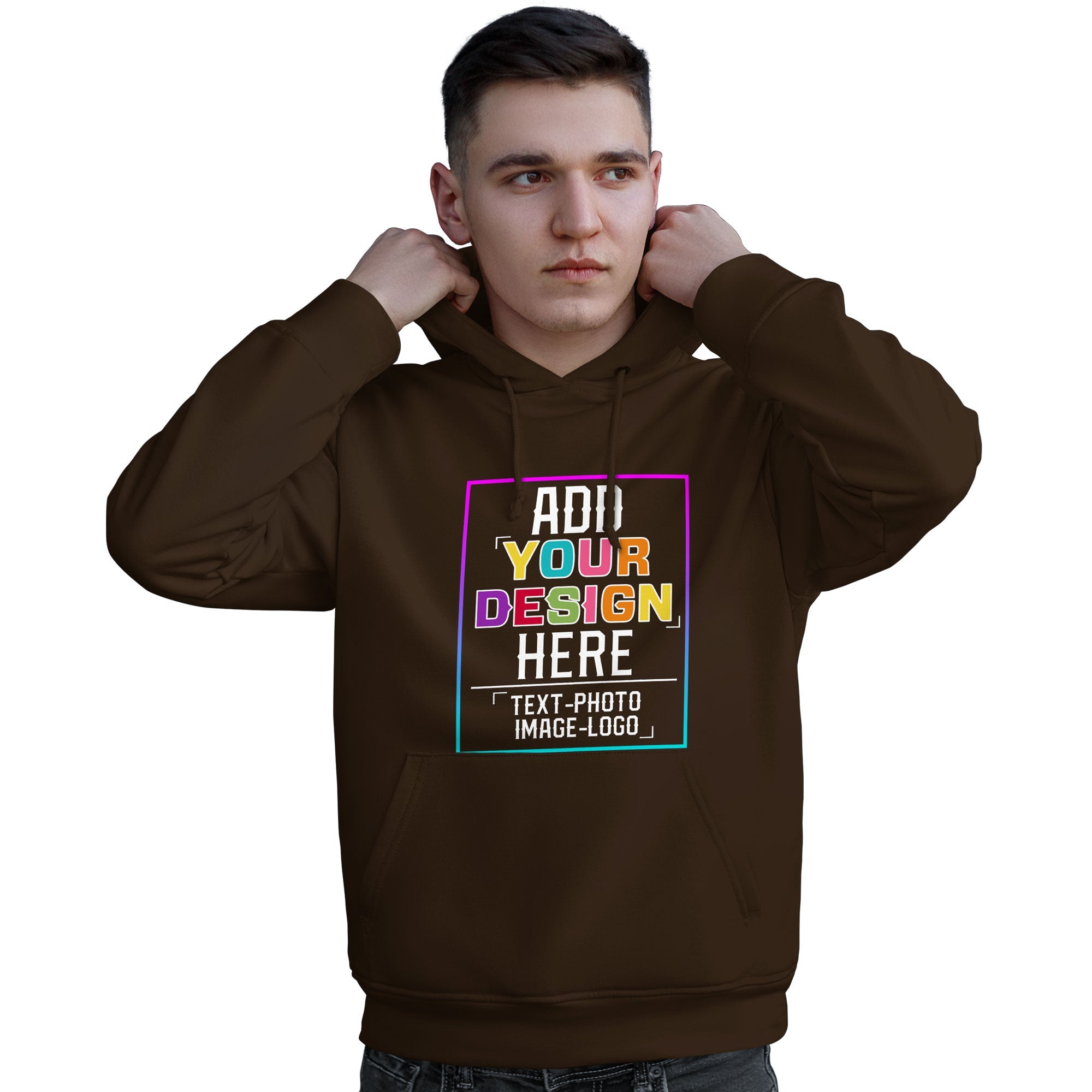 Custom Brown Personalized Rainbow Color Font Team Pullover Sweatshirt Hoodie| KXKSHOP