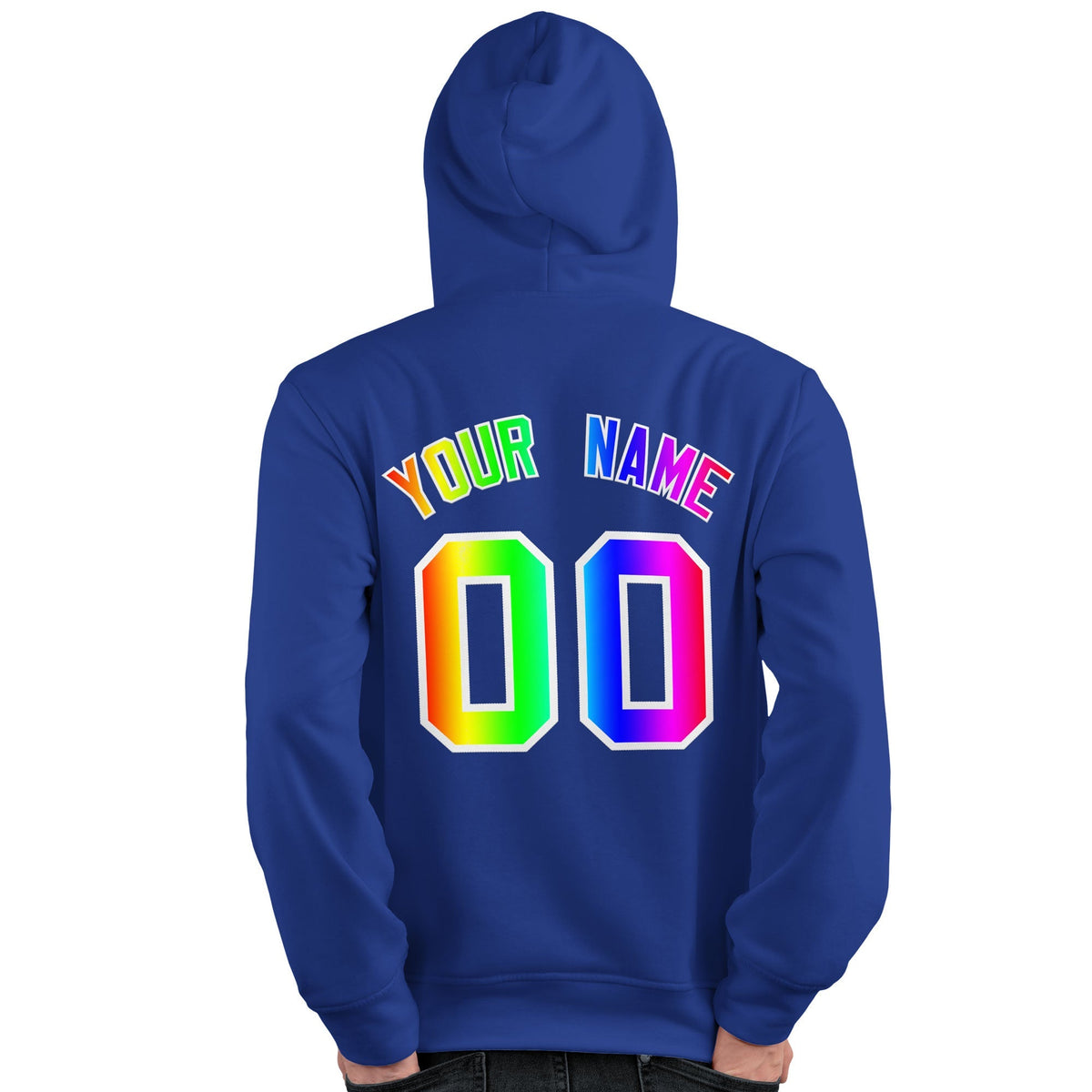 Custom Royal Personalized Rainbow Color Font Team Pullover Sweatshirt Hoodie| KXKSHOP