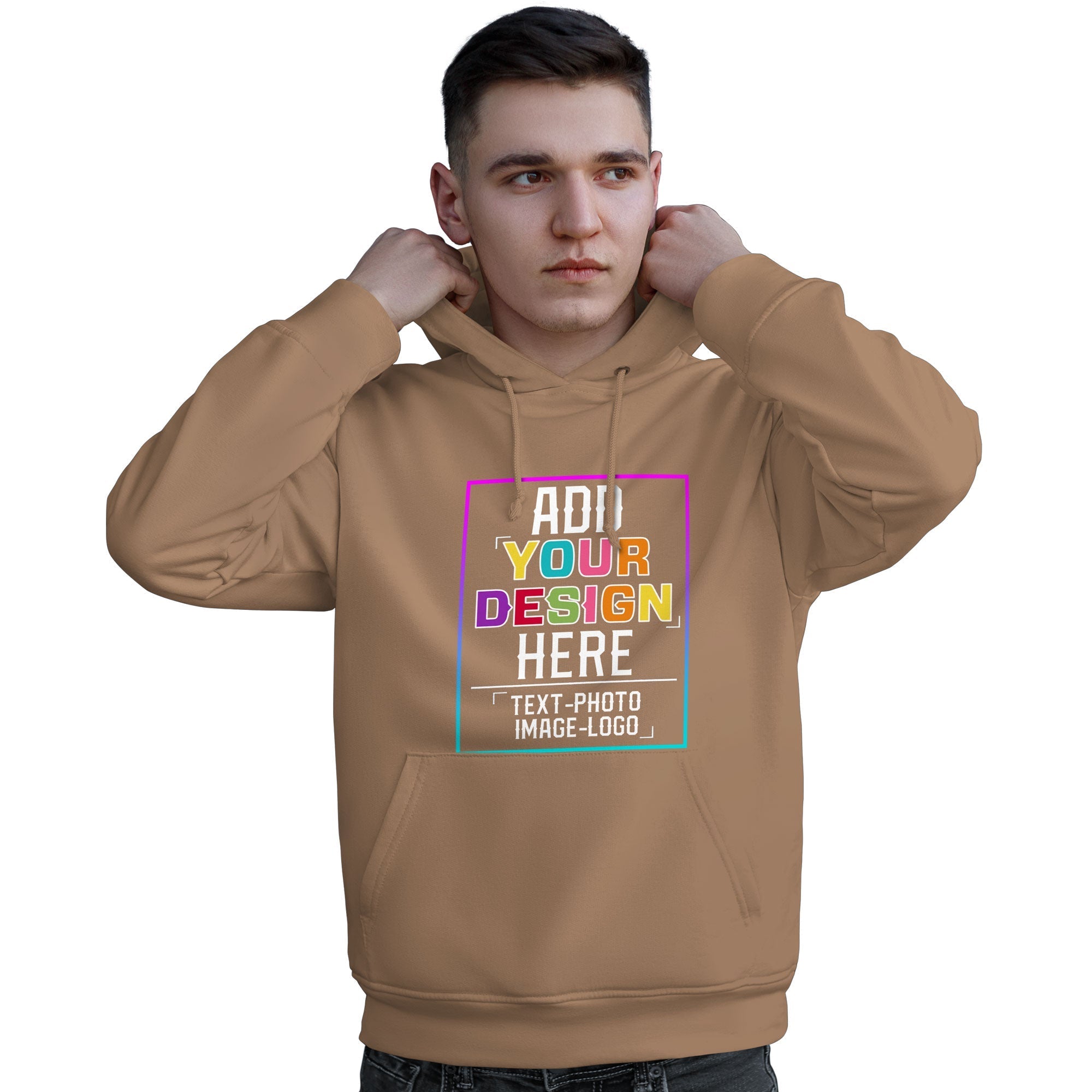 Custom Brown Personalized Rainbow Color Font Team Pullover Sweatshirt Hoodie| KXKSHOP