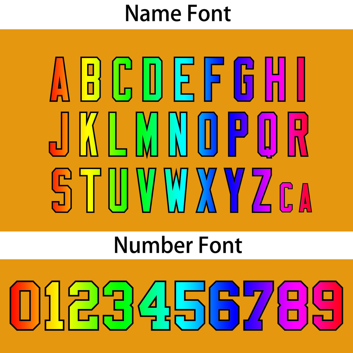 Custom Gold Personalized Rainbow Color Font Team Pullover Sweatshirt Hoodie| KXKSHOP