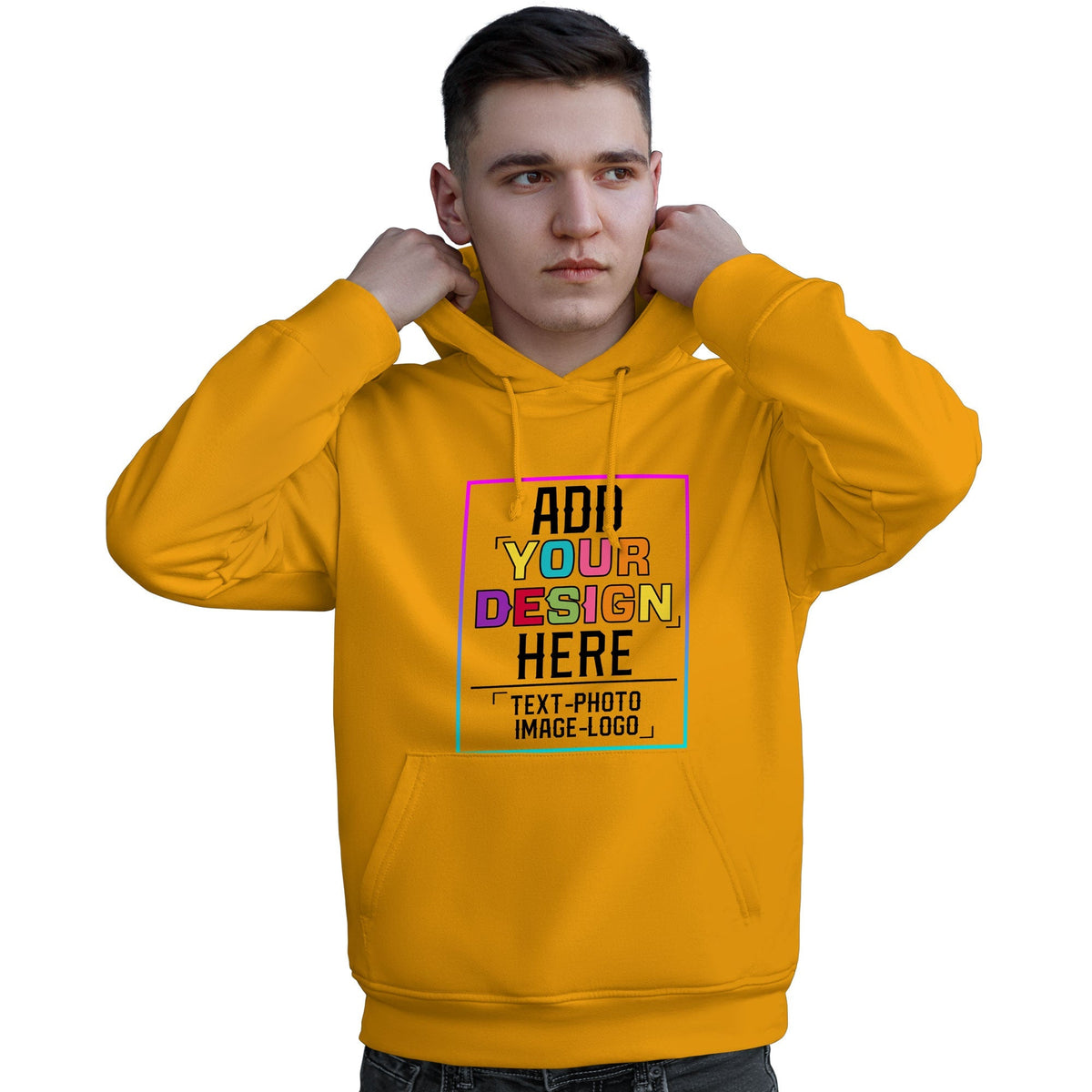 Custom Gold Personalized Rainbow Color Font Team Pullover Sweatshirt Hoodie| KXKSHOP