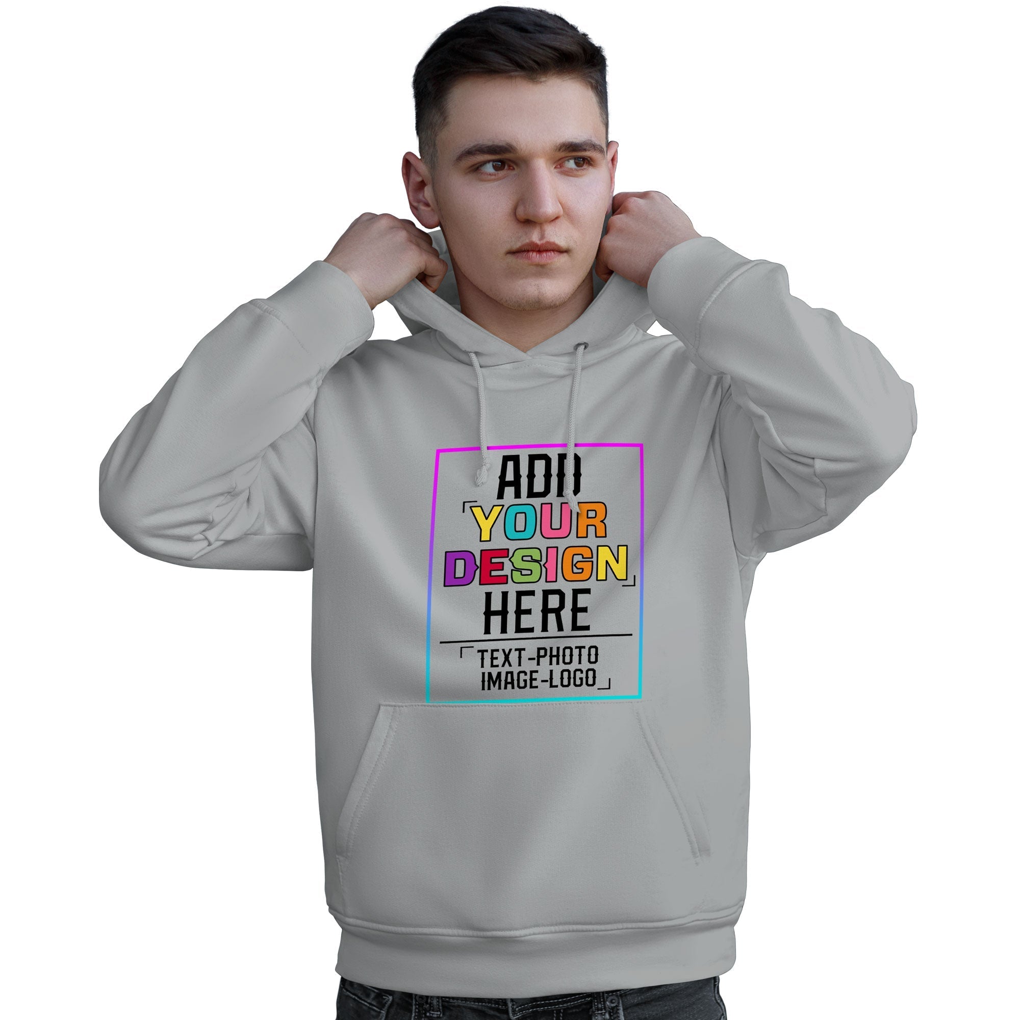 Custom Gray Personalized Rainbow Color Font Team Pullover Sweatshirt Hoodie| KXKSHOP