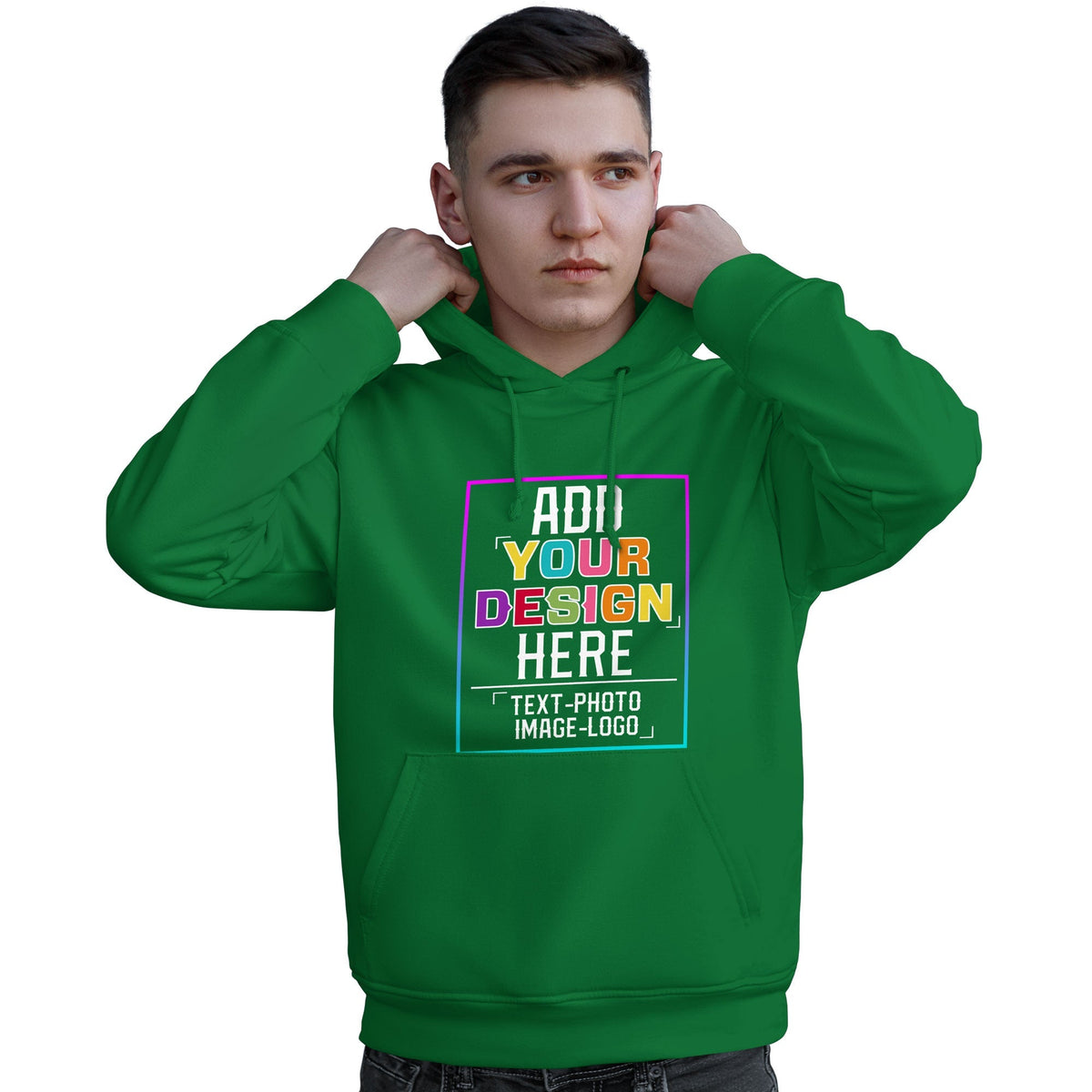 Custom Kelly Green Personalized Rainbow Color Font Team Pullover Sweatshirt Hoodie| KXKSHOP